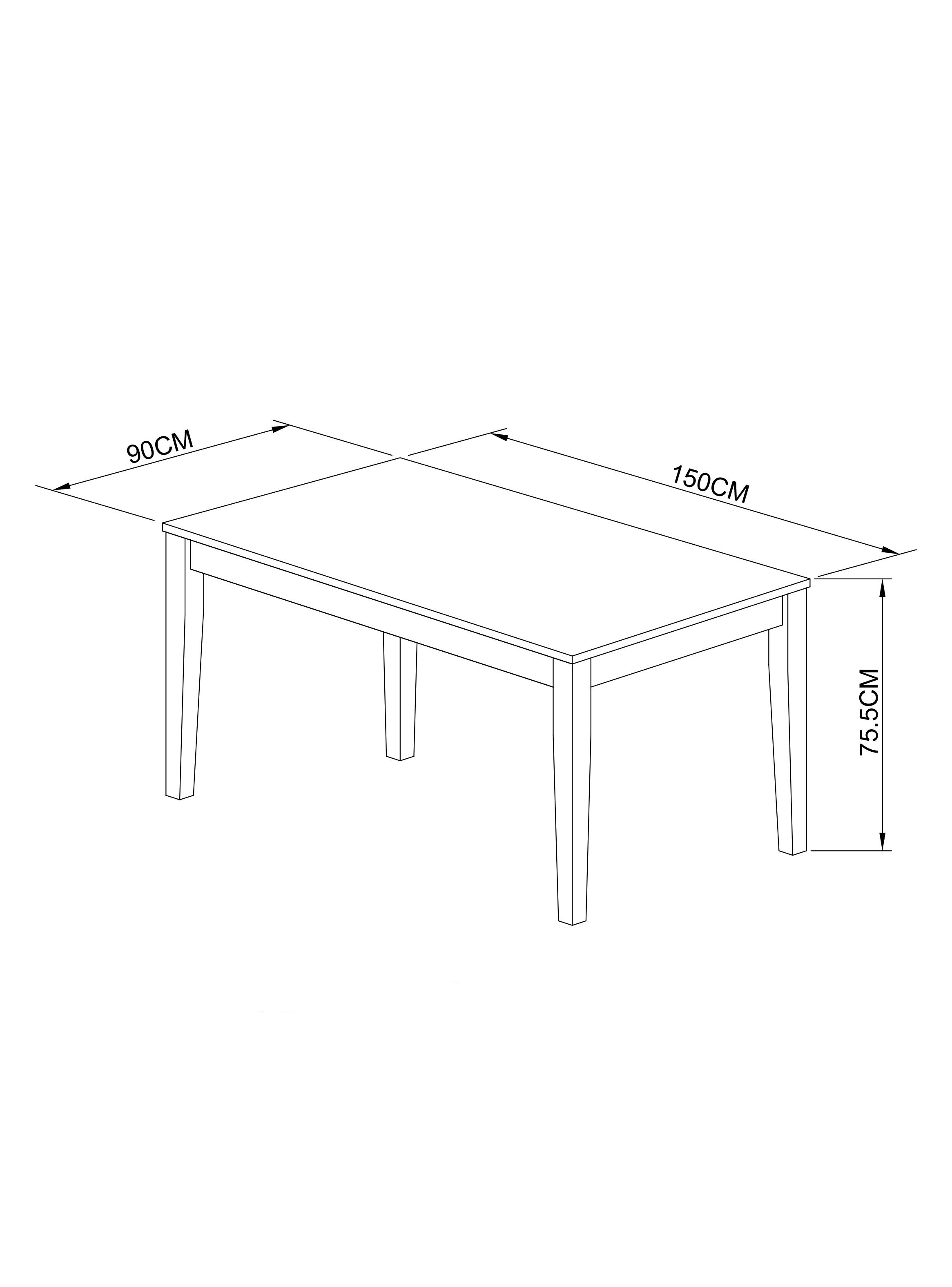 Mesa de Comedor Kentucky 110 x 70 cm-3