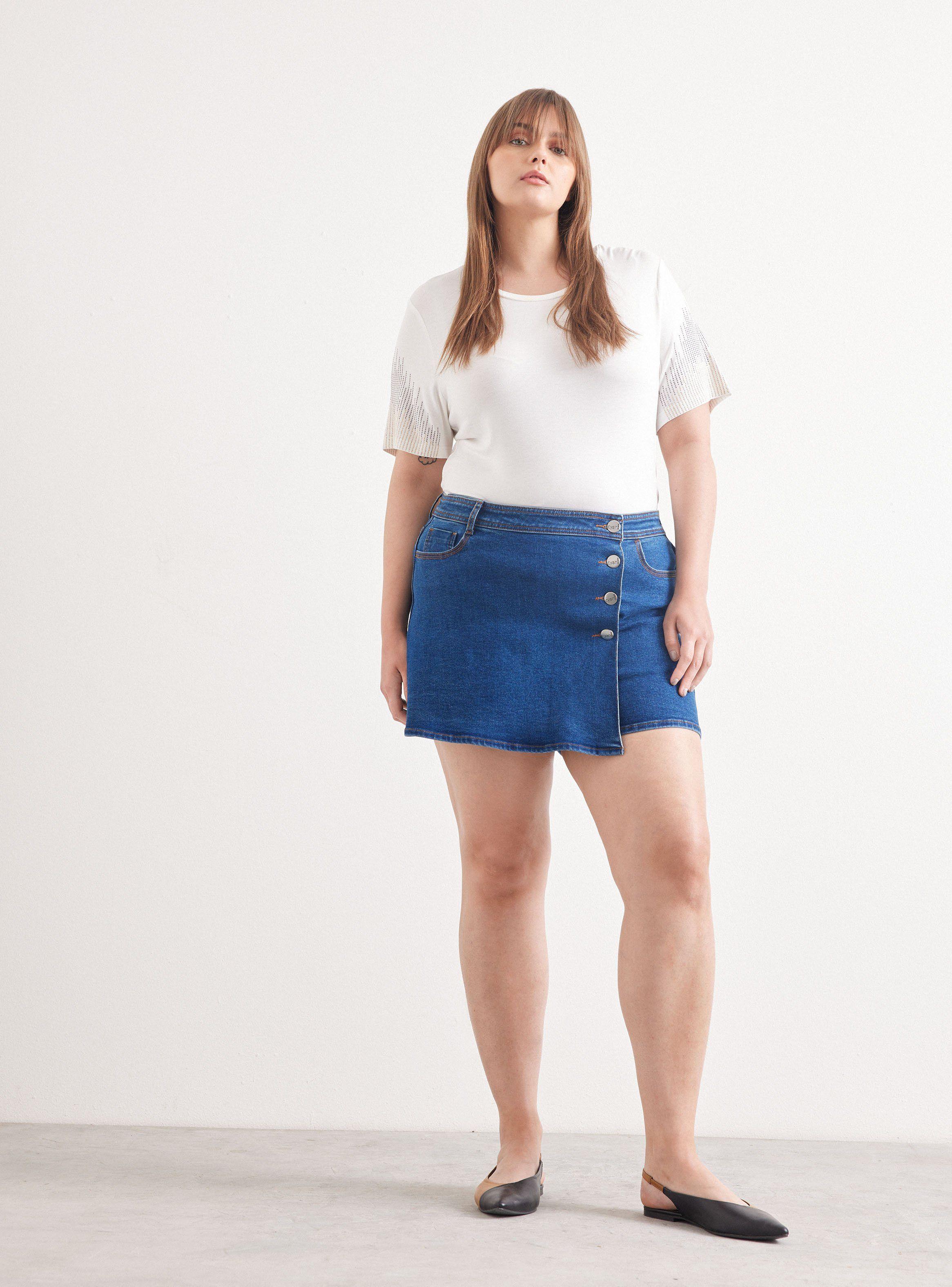 Falda Skort Denim Talla Curvy-4