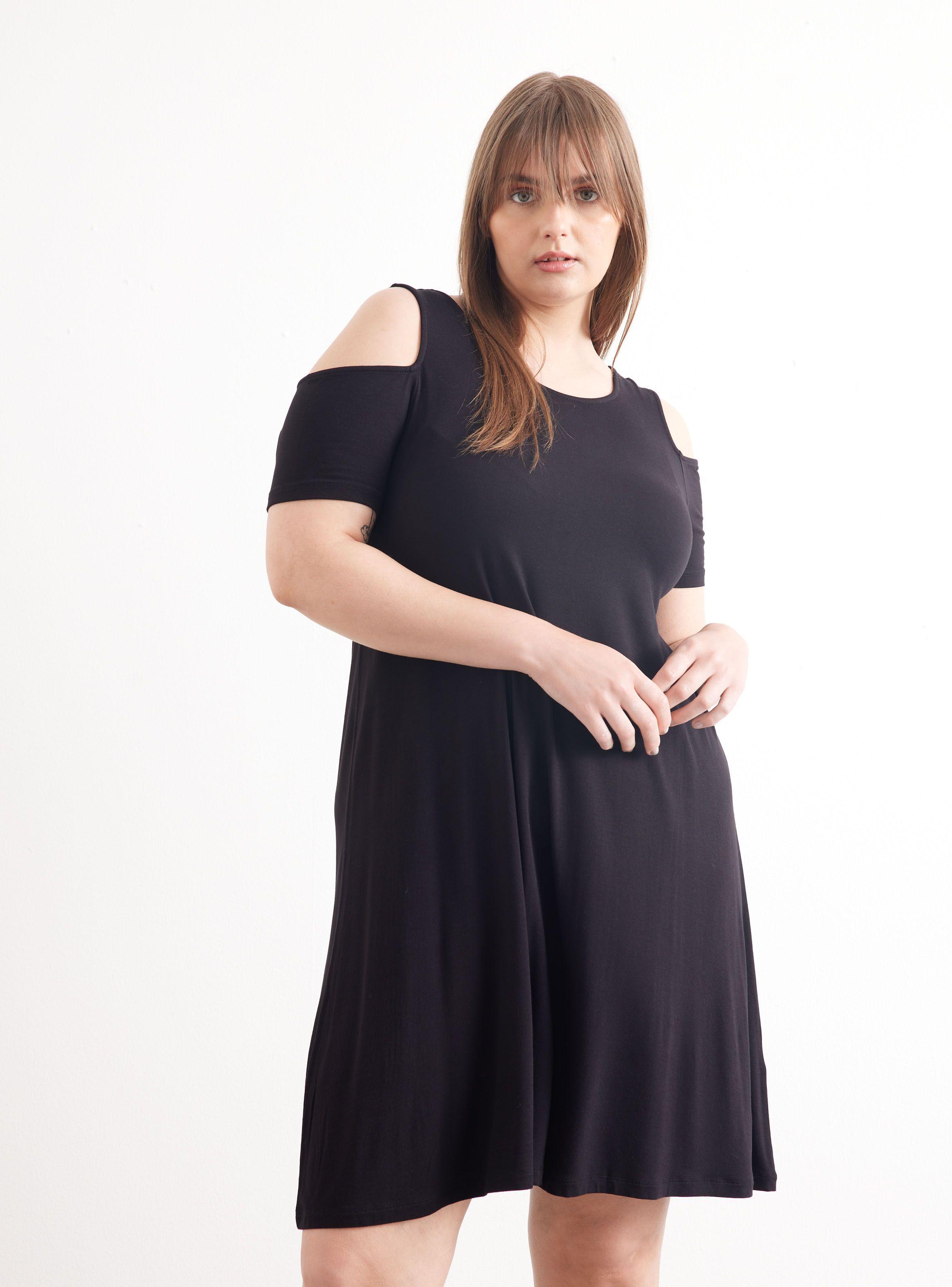 Vestido Elasticado con Abertura en Hombro-0