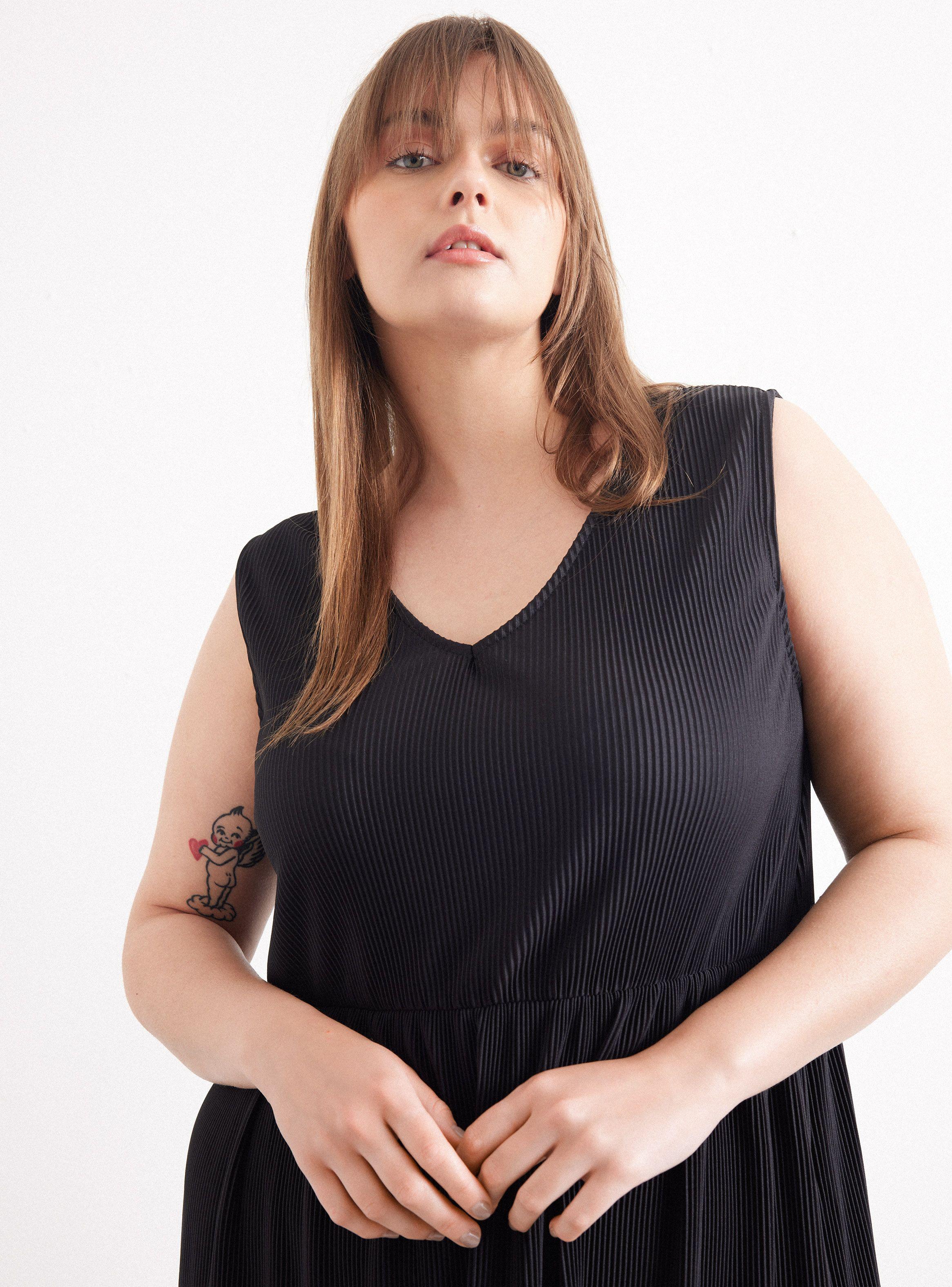 Vestido Elasticado Corto sin Mangas-2