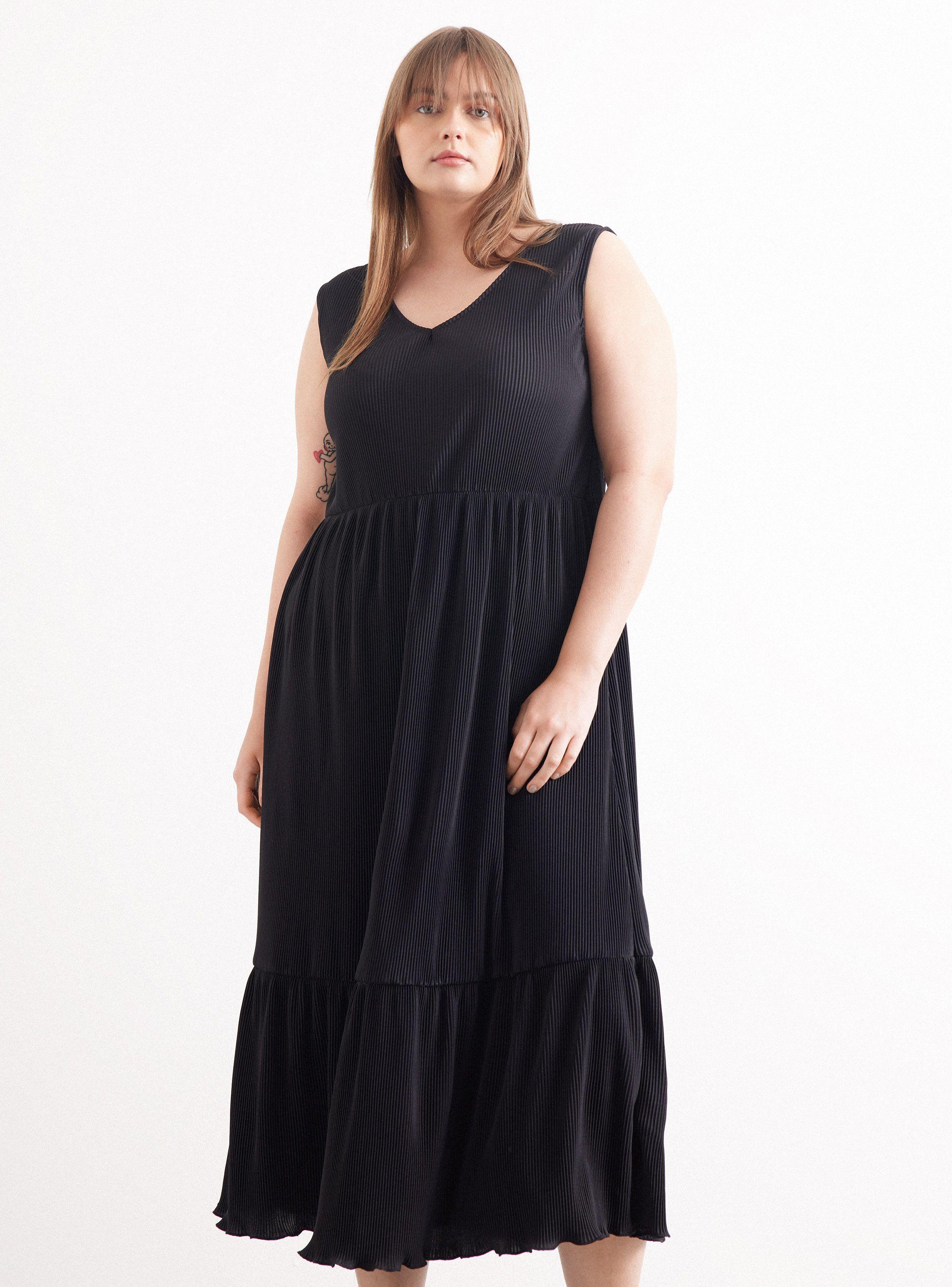 Vestido Elasticado Corto sin Mangas-0