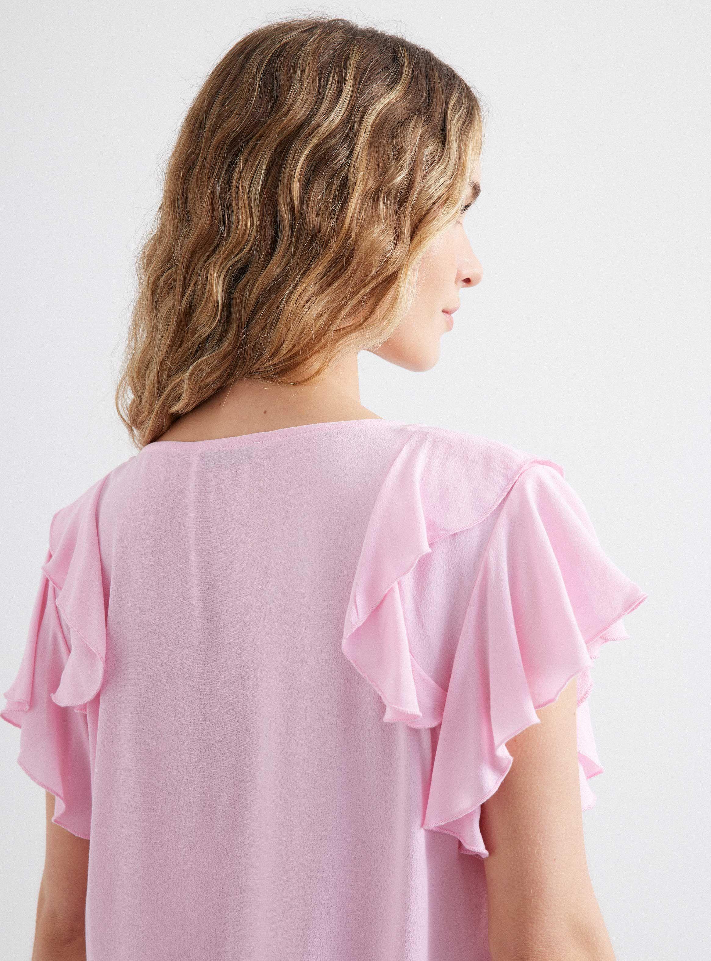 Blusa Fluida Manga Vuelos a los Lados-3