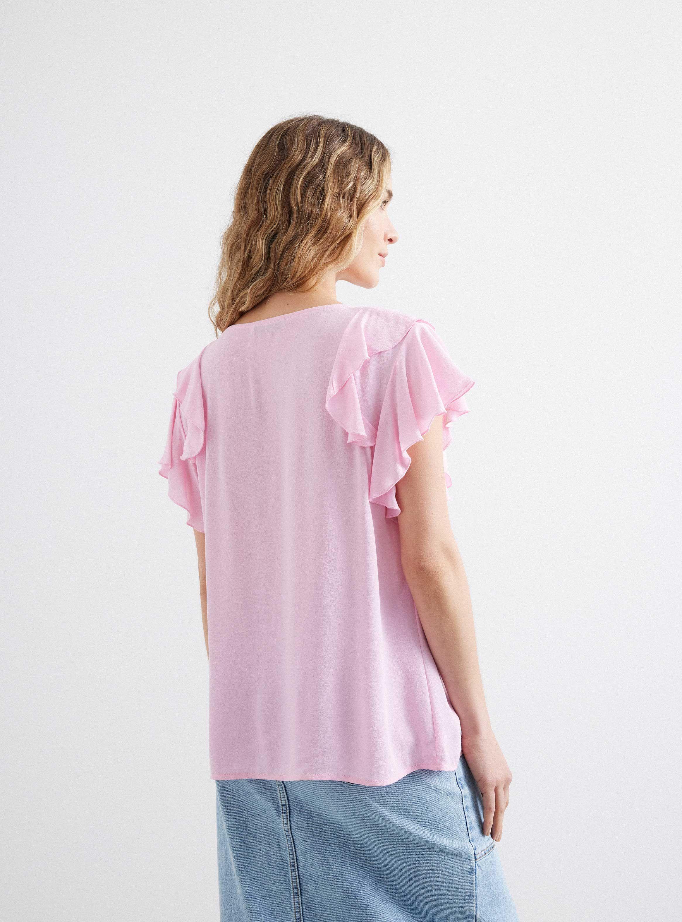 Blusa Fluida Manga Vuelos a los Lados-1