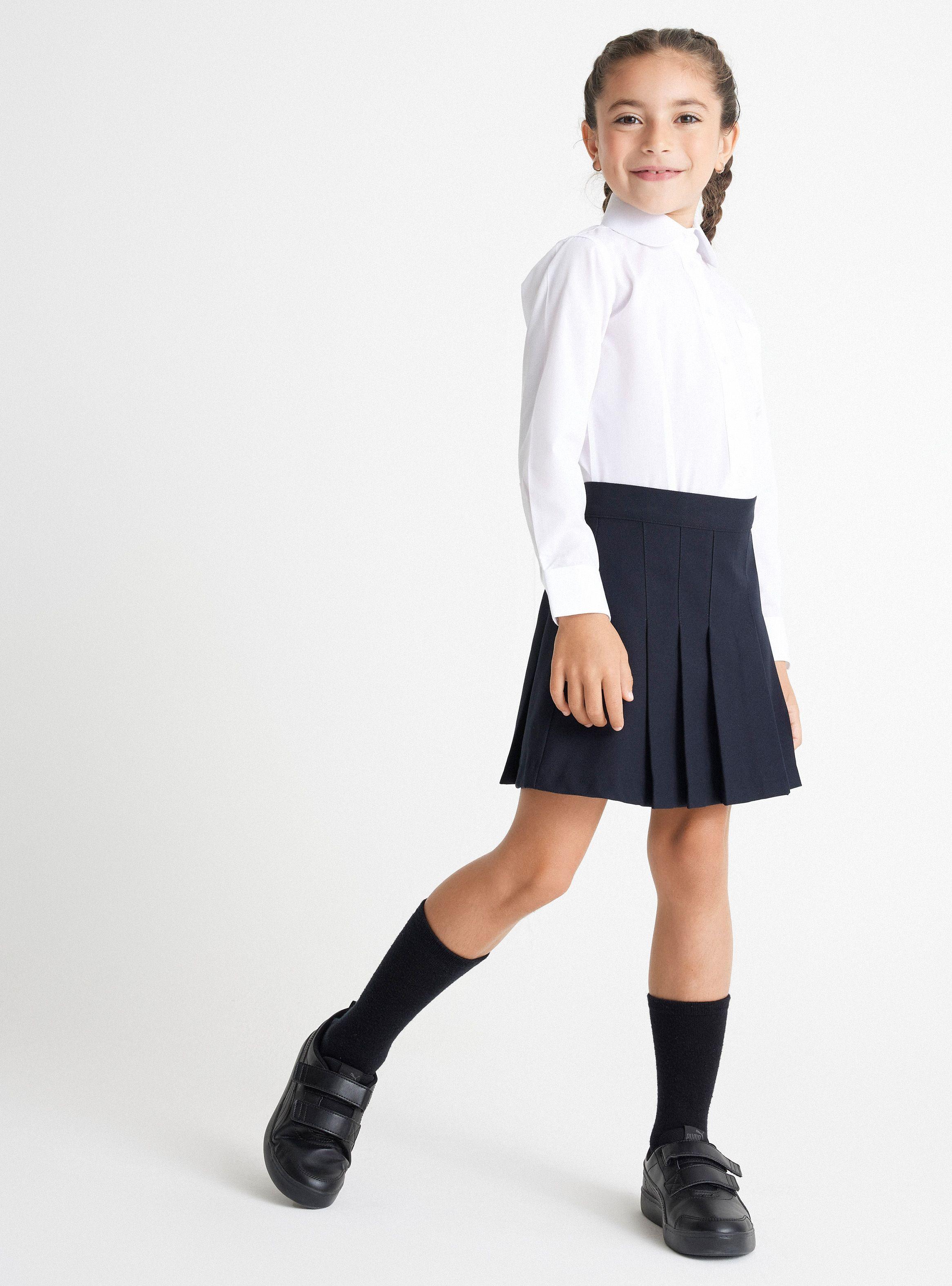 Falda Azul Tableada De 6 A 8-3