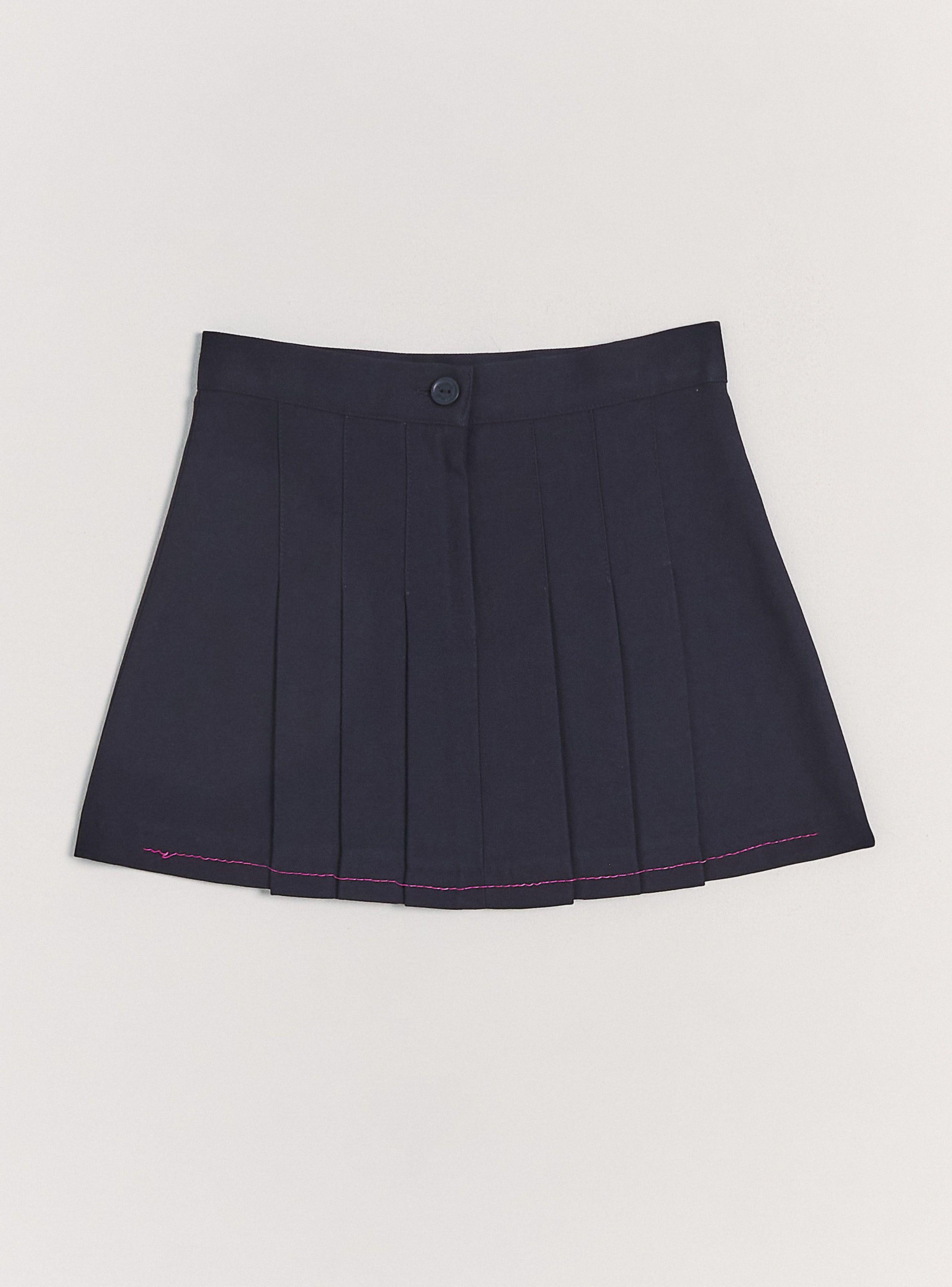 Falda Azul Tableada De 6 A 8-4