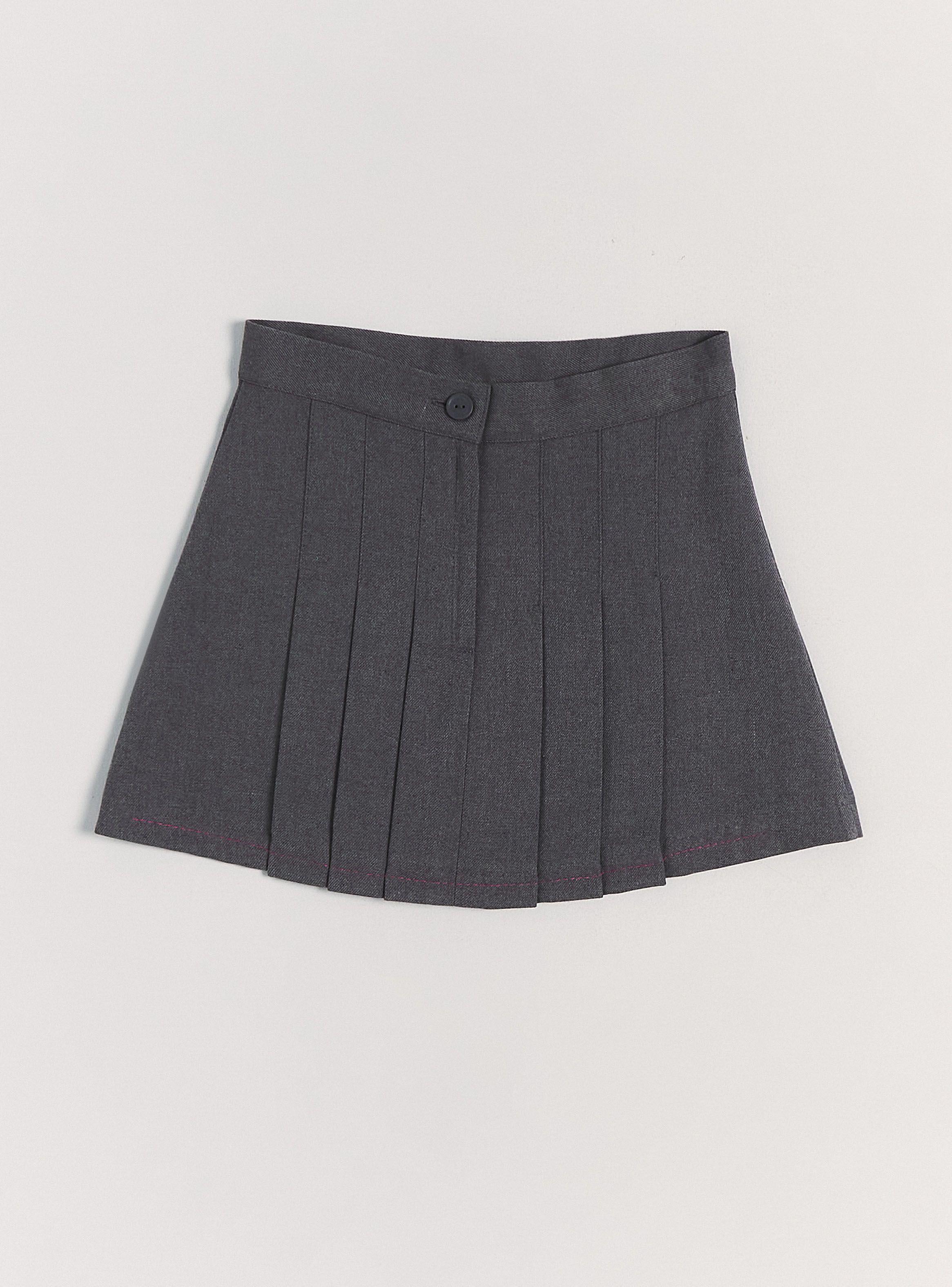 Falda Gris Tableada De 6 A 8-4