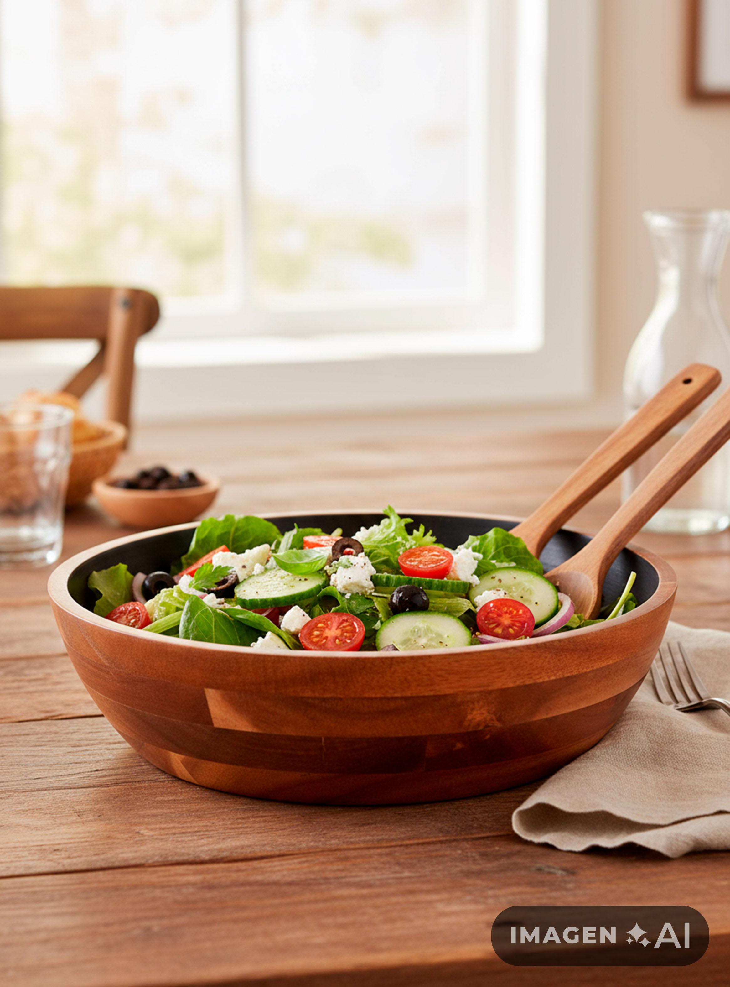 Bowl Servir Negro 24 cm Madera-4