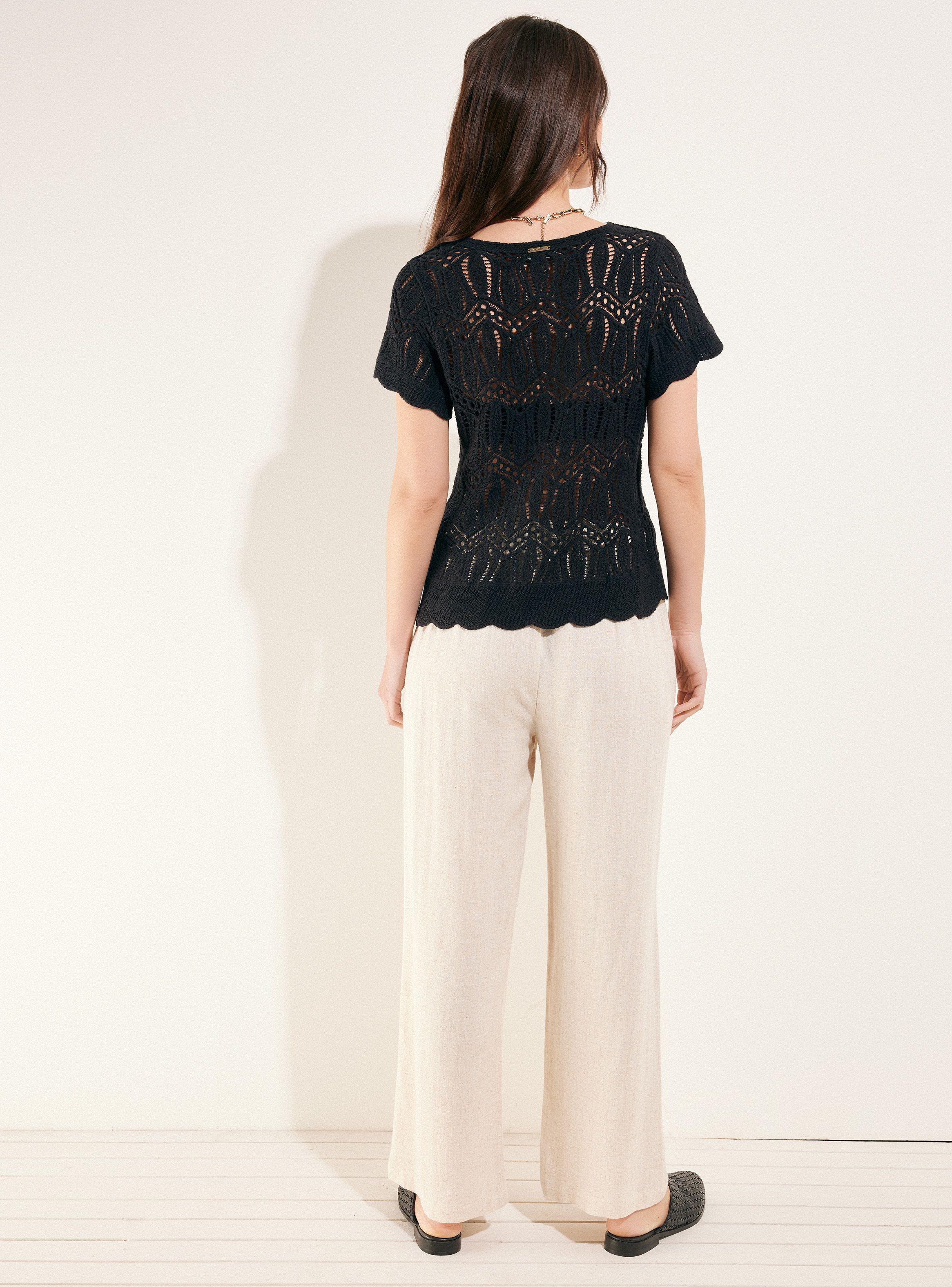 Blusa Tejida con Diseño De Flores-5
