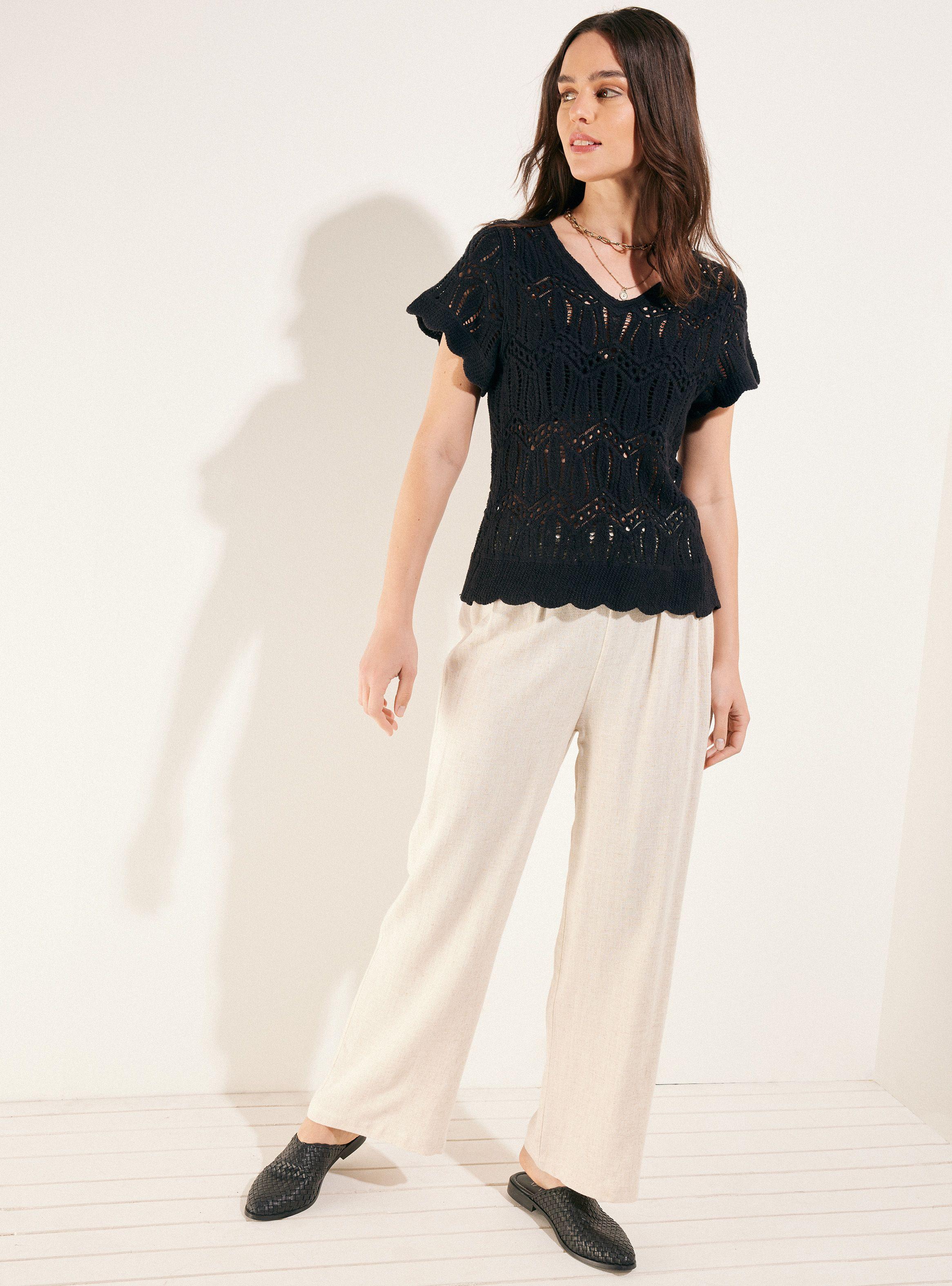 Blusa Tejida con Diseño De Flores-4