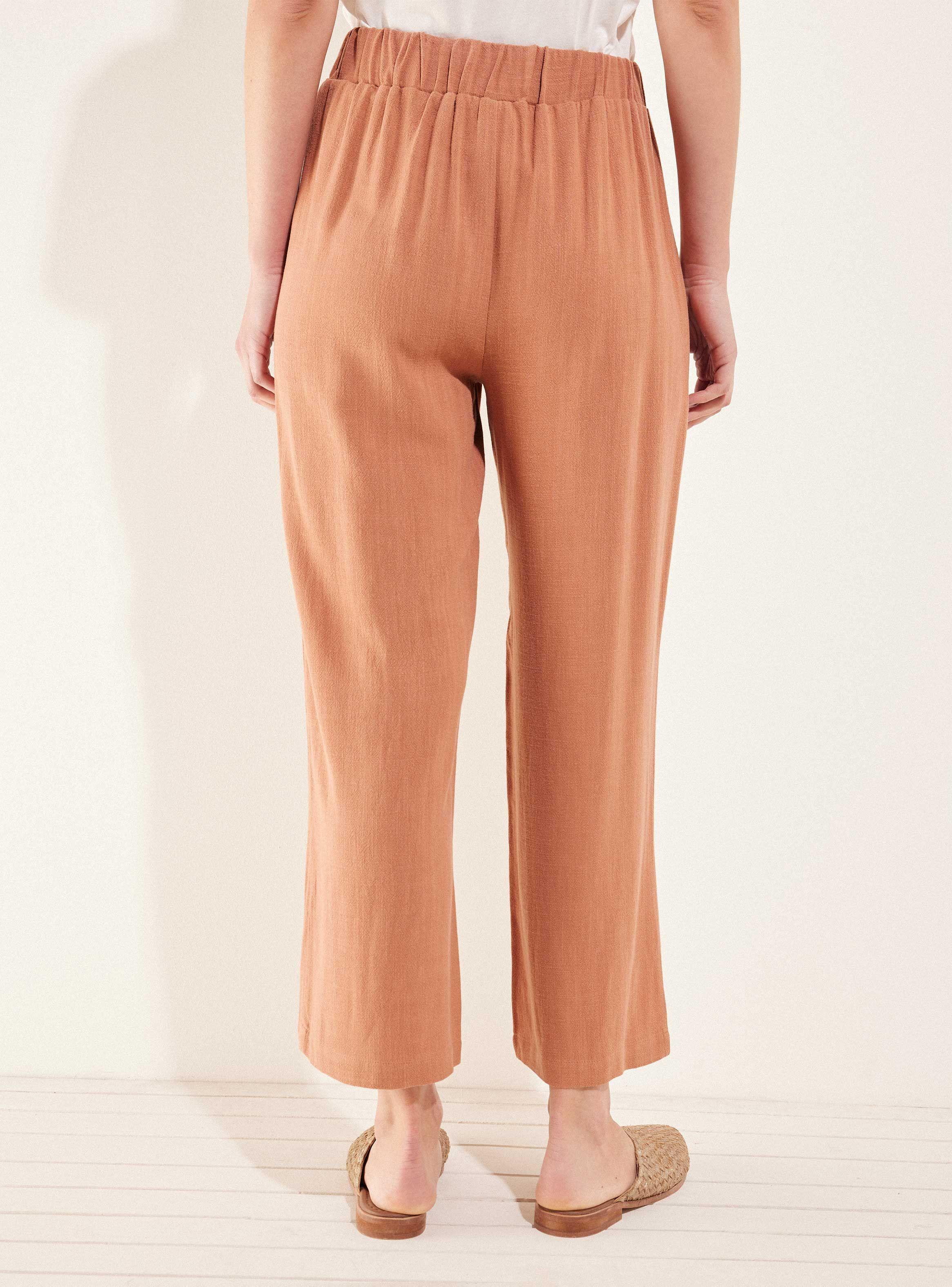 Pantalón Fluido Suelto con Lazo-1