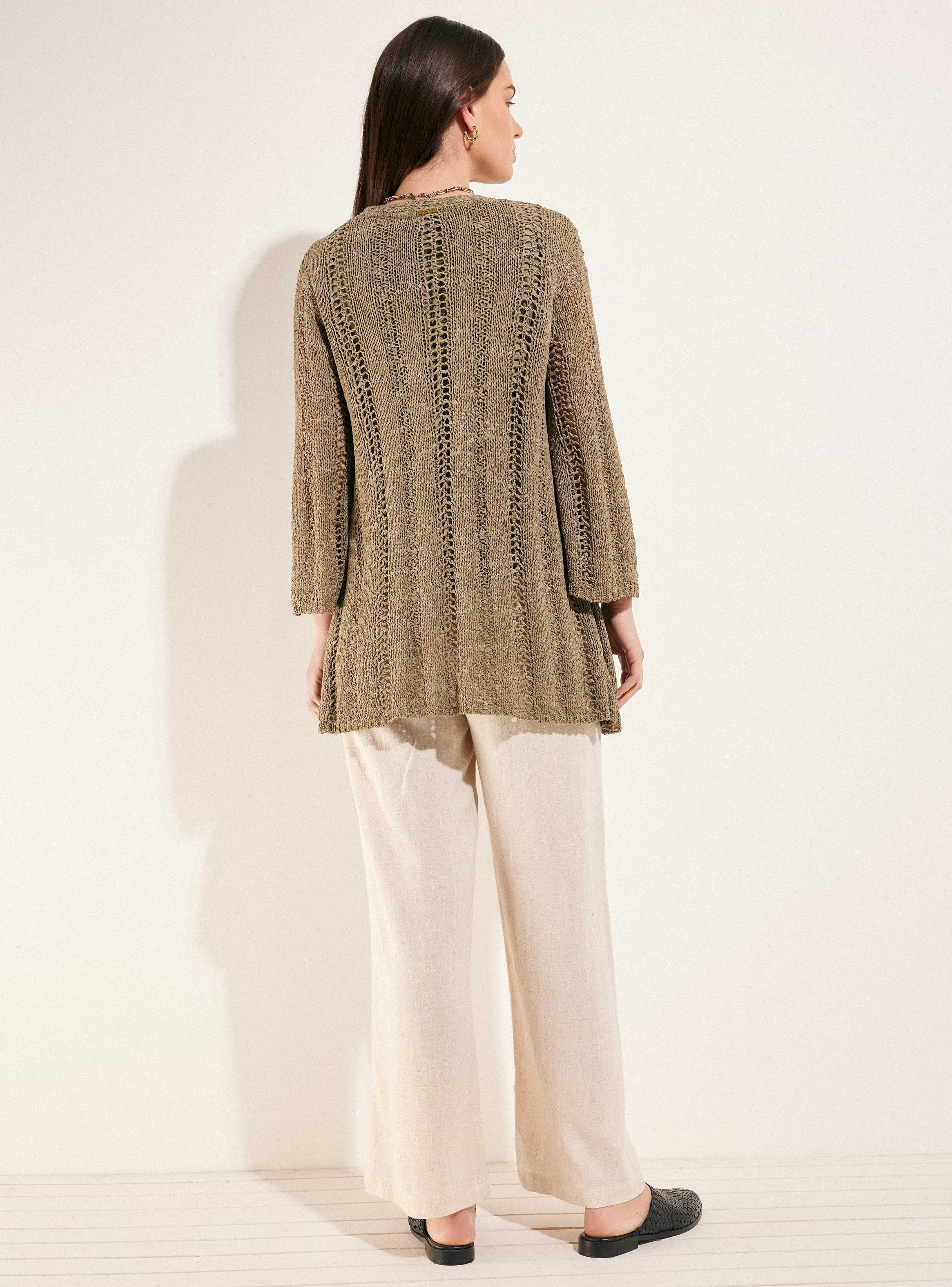Chaleco Tipo Kimono Tejido con Cinta-5