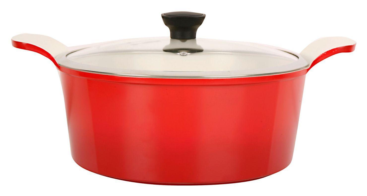 Batería de Cocina Cerámica 8 Piezas Roja-3