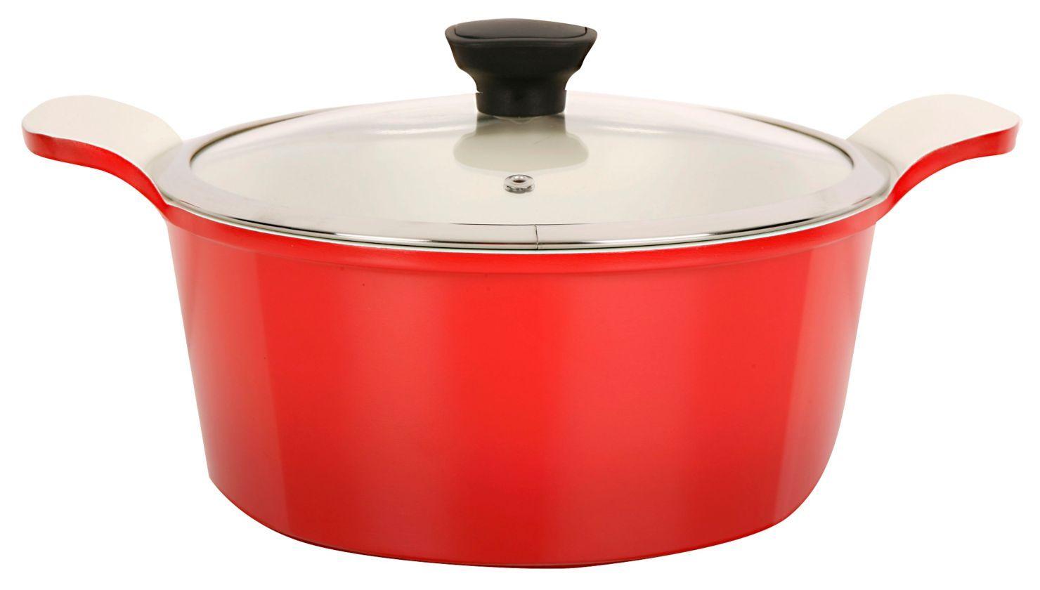 Batería de Cocina Cerámica 8 Piezas Roja-2