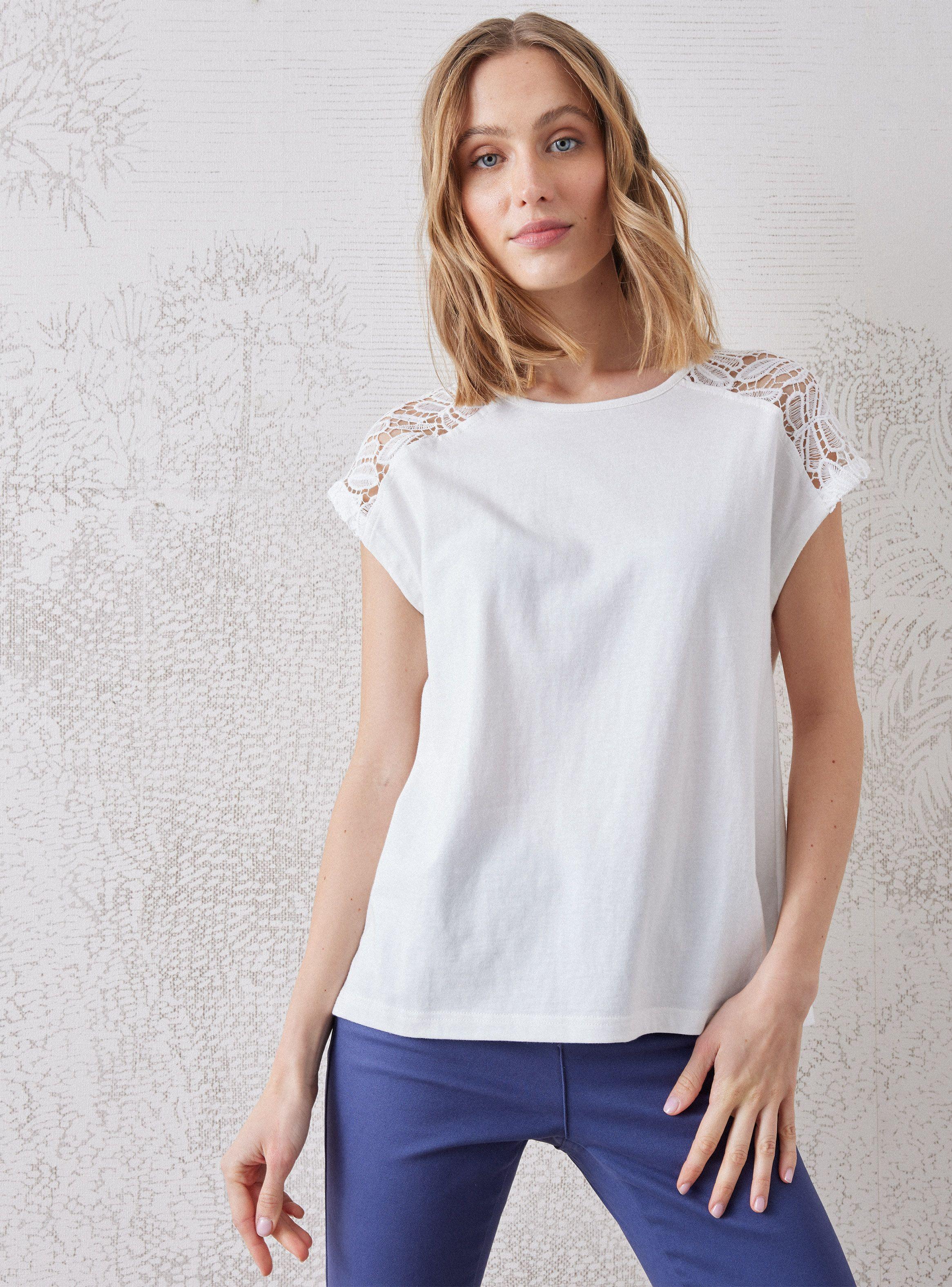 Polera Con Encaje Al Tono-0