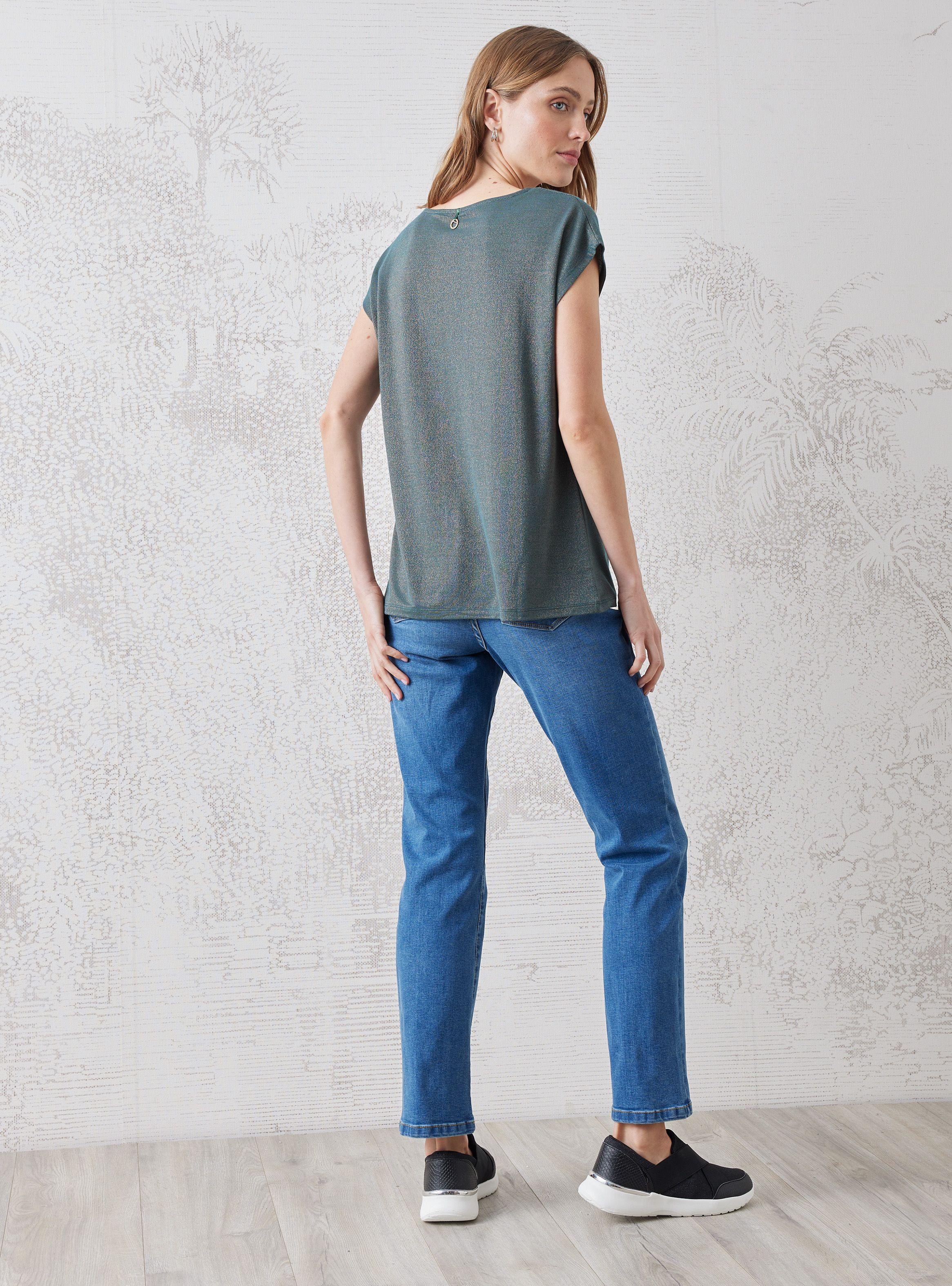 Polera Tela Metalizada con Pinza en Escote-5