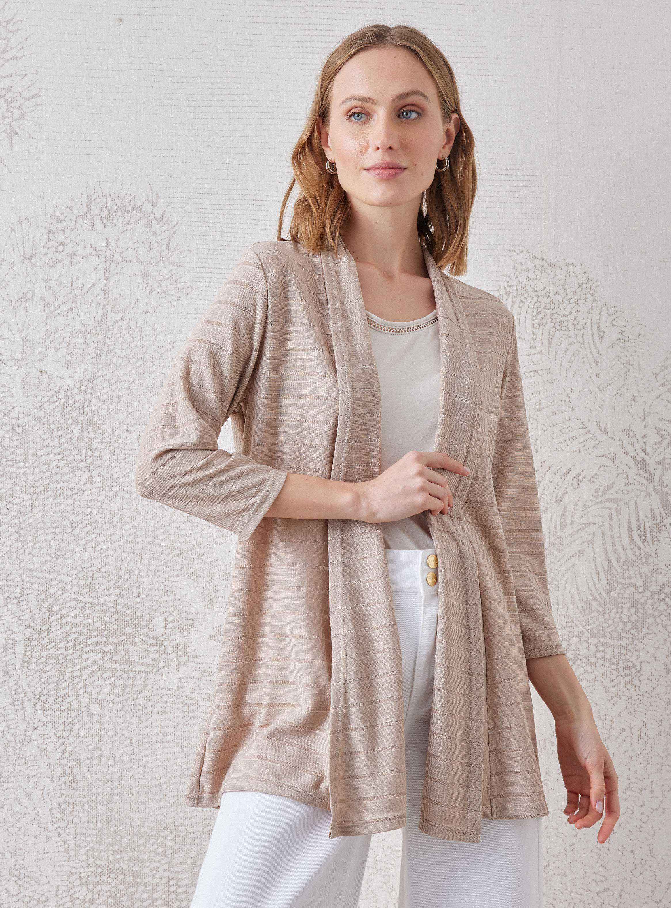 Blusa Tipo Kimono Tejido Con Hilo Metalizado-0