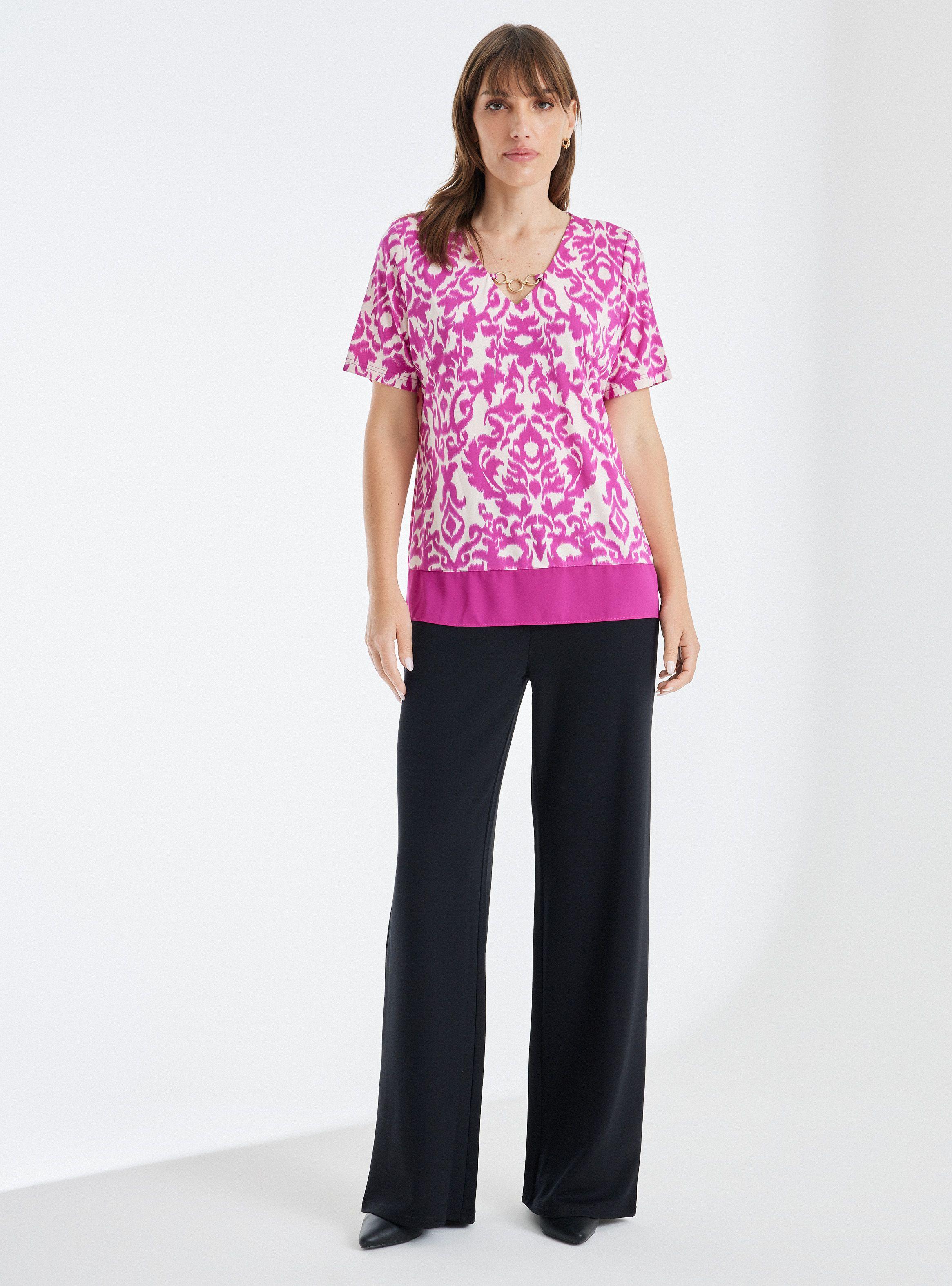 Polera Estampada Argollas Metálicas En Escote-4