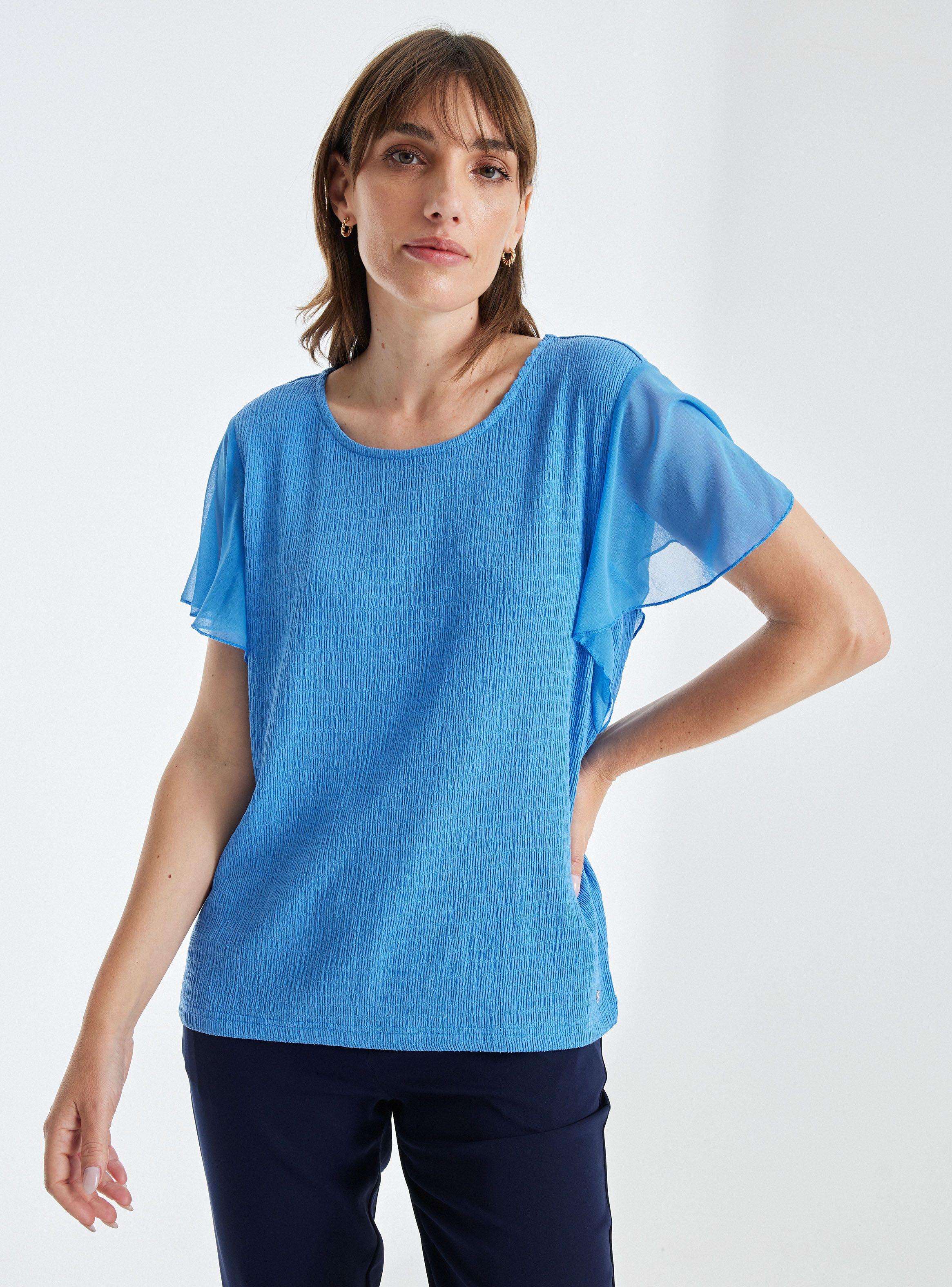 Polera Texturada Manga Mariposa de Gasa-0