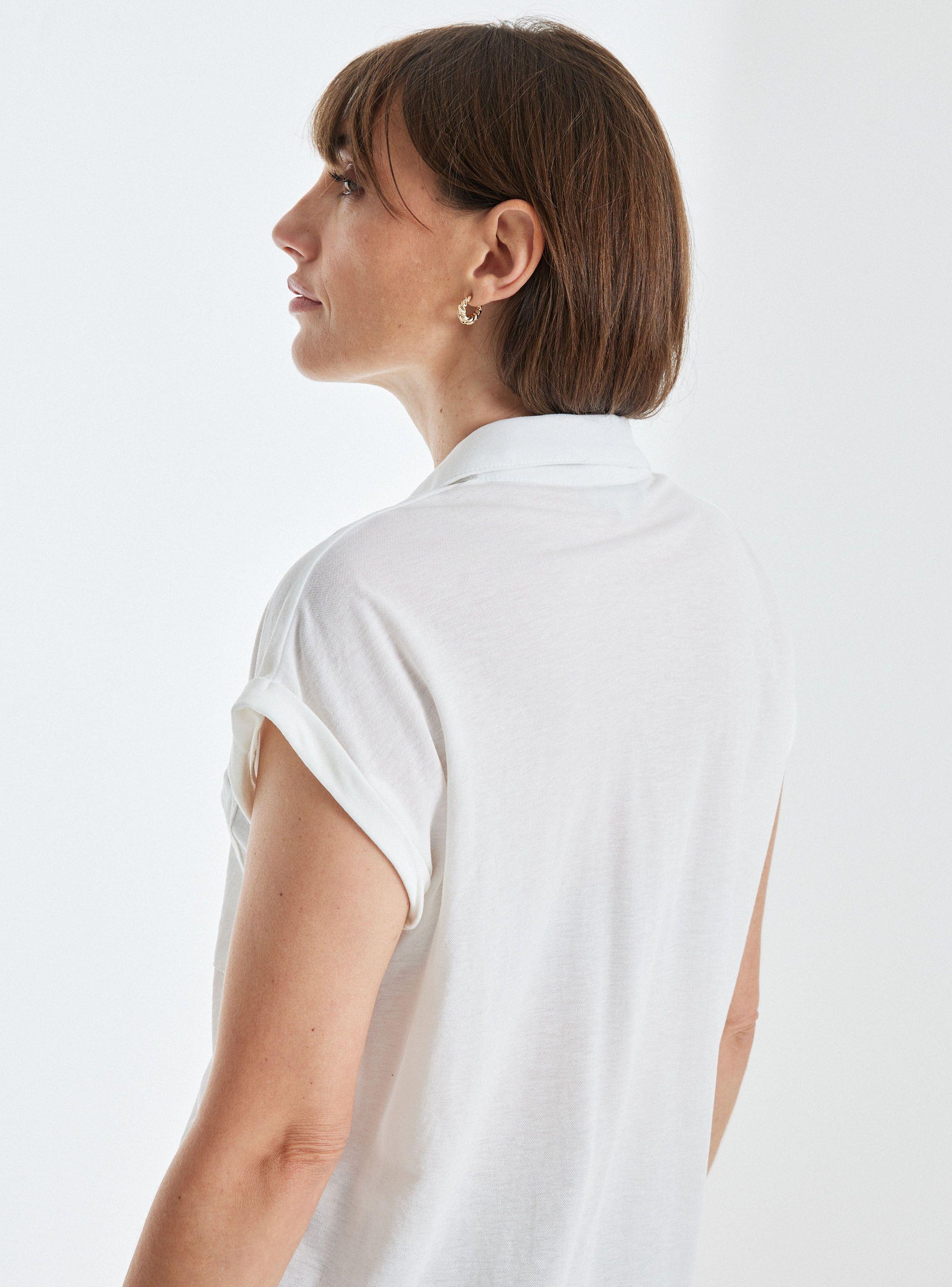 Blusa De Piqué Con Bolsillos-3