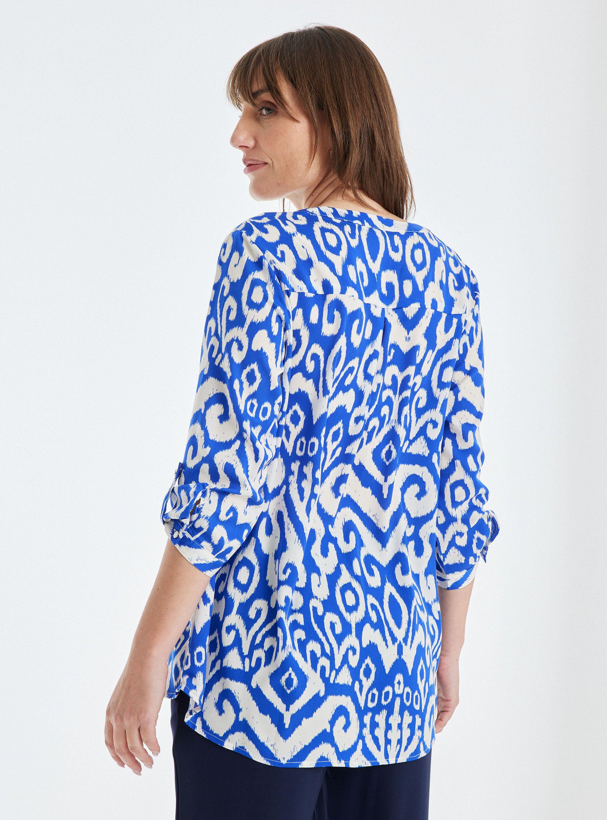 Blusa Estampada Manga con Roll Up-1