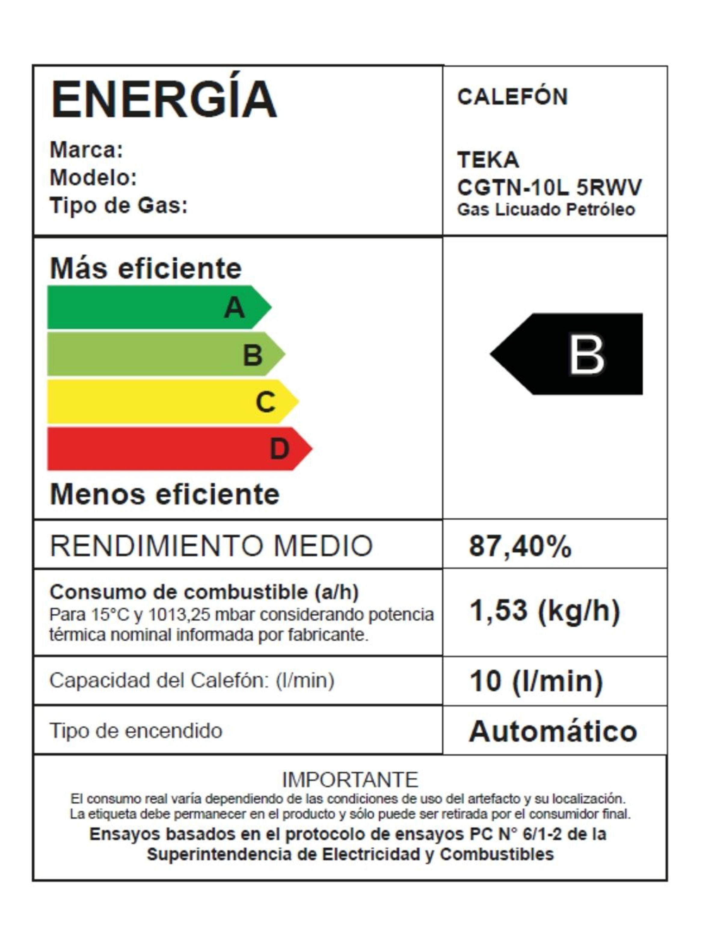 Calefont Tiro Natural Ionizado 10 Litros Gas Licuado-7