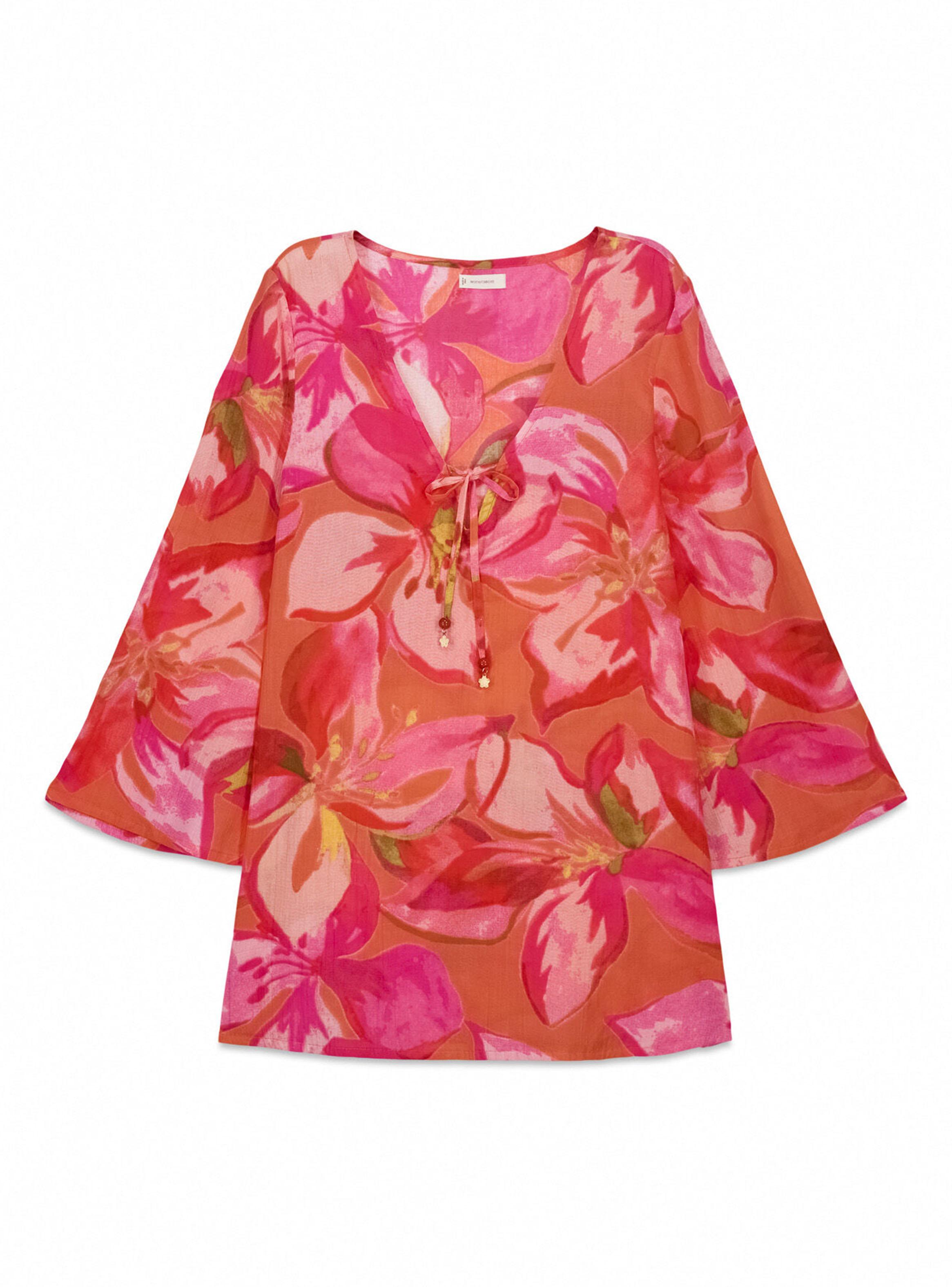 Vestido Tipo Túnica Corta Estampado Maxi Floral-5