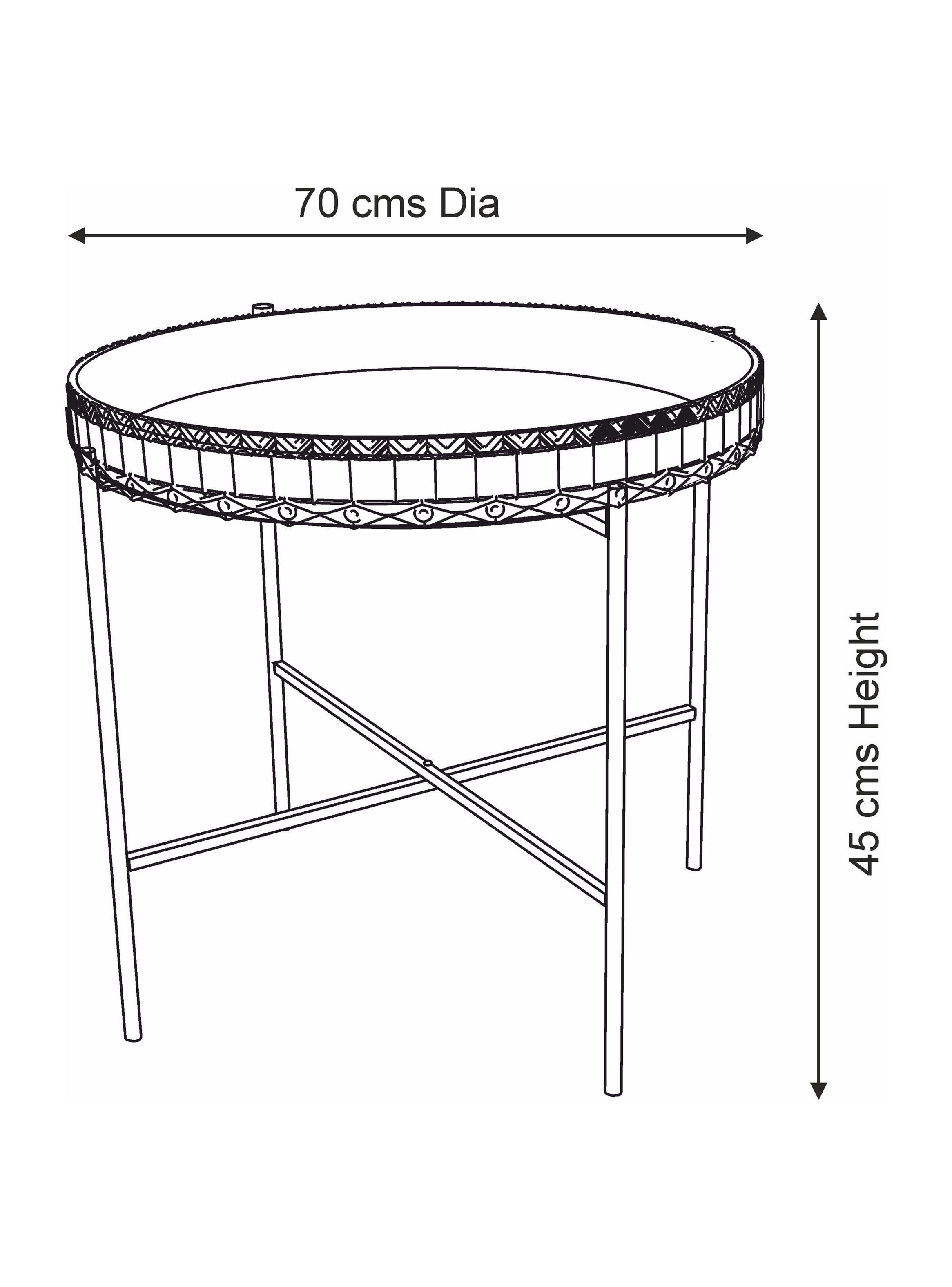 Mesa de Centro Bandeja Tallada 70 cm-2
