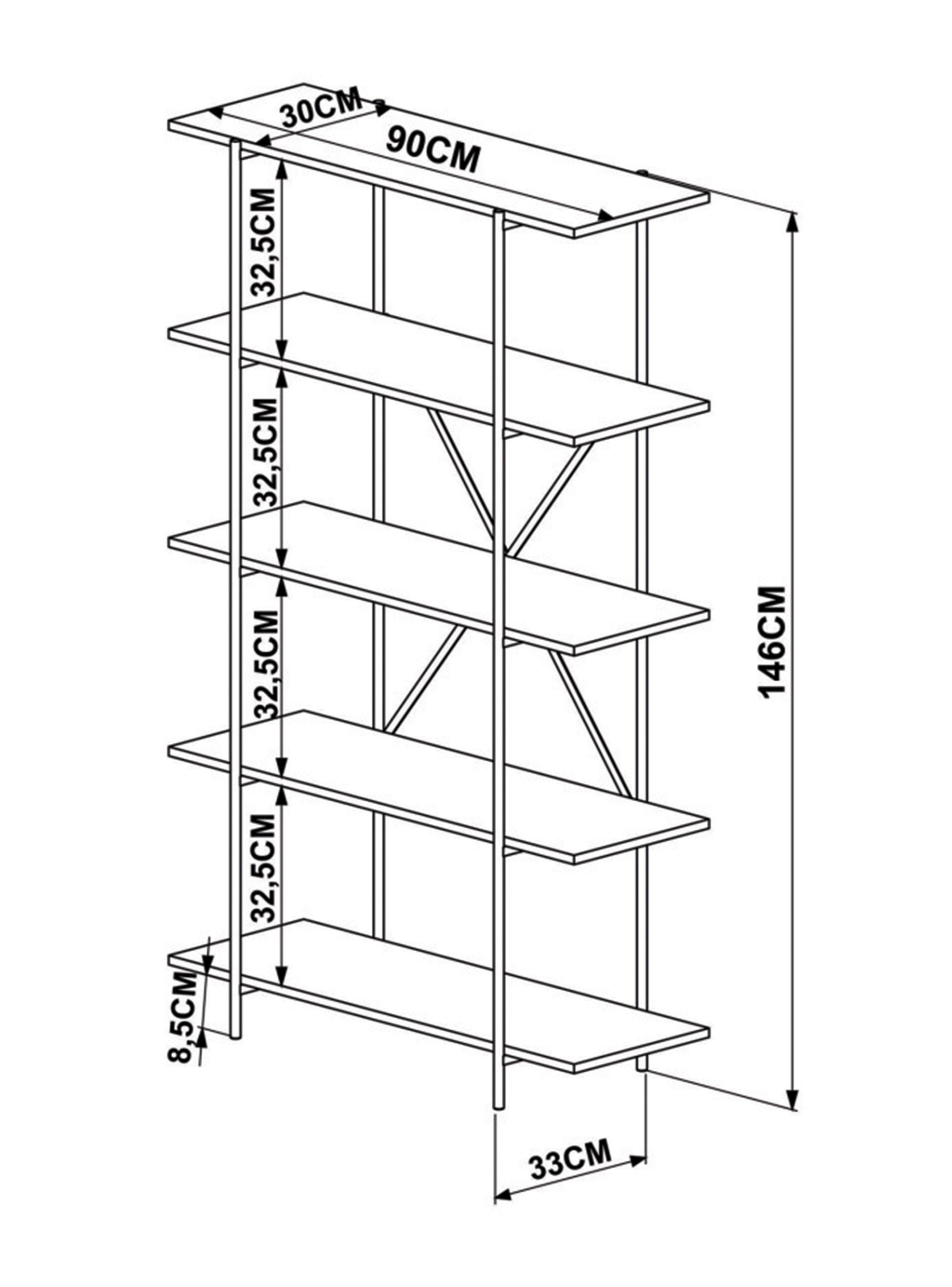 Librero Decocasa Steel Tube 5R-1