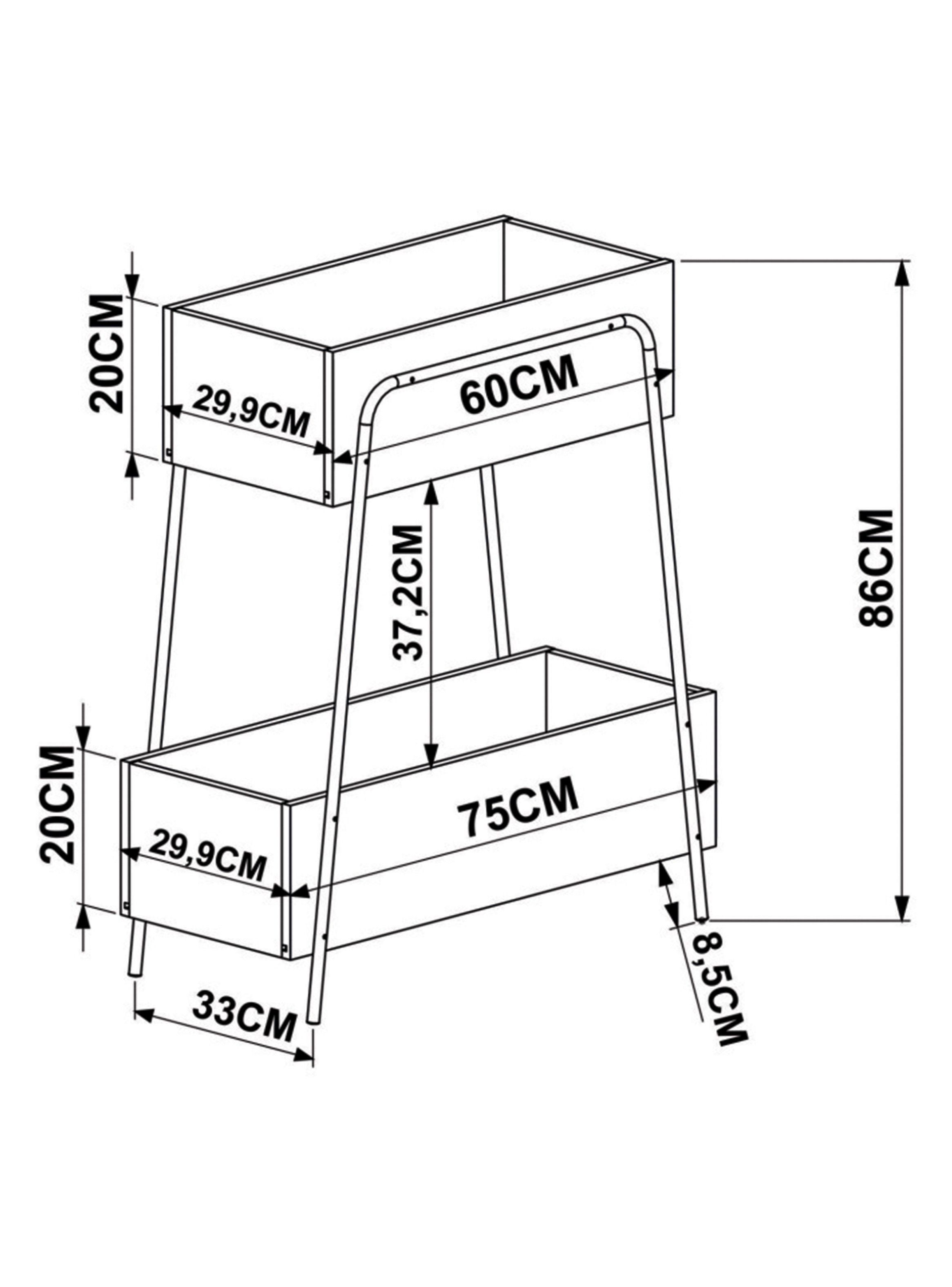 Estante Decocasa Multifuncional Steel Tube 2 Cajones-1