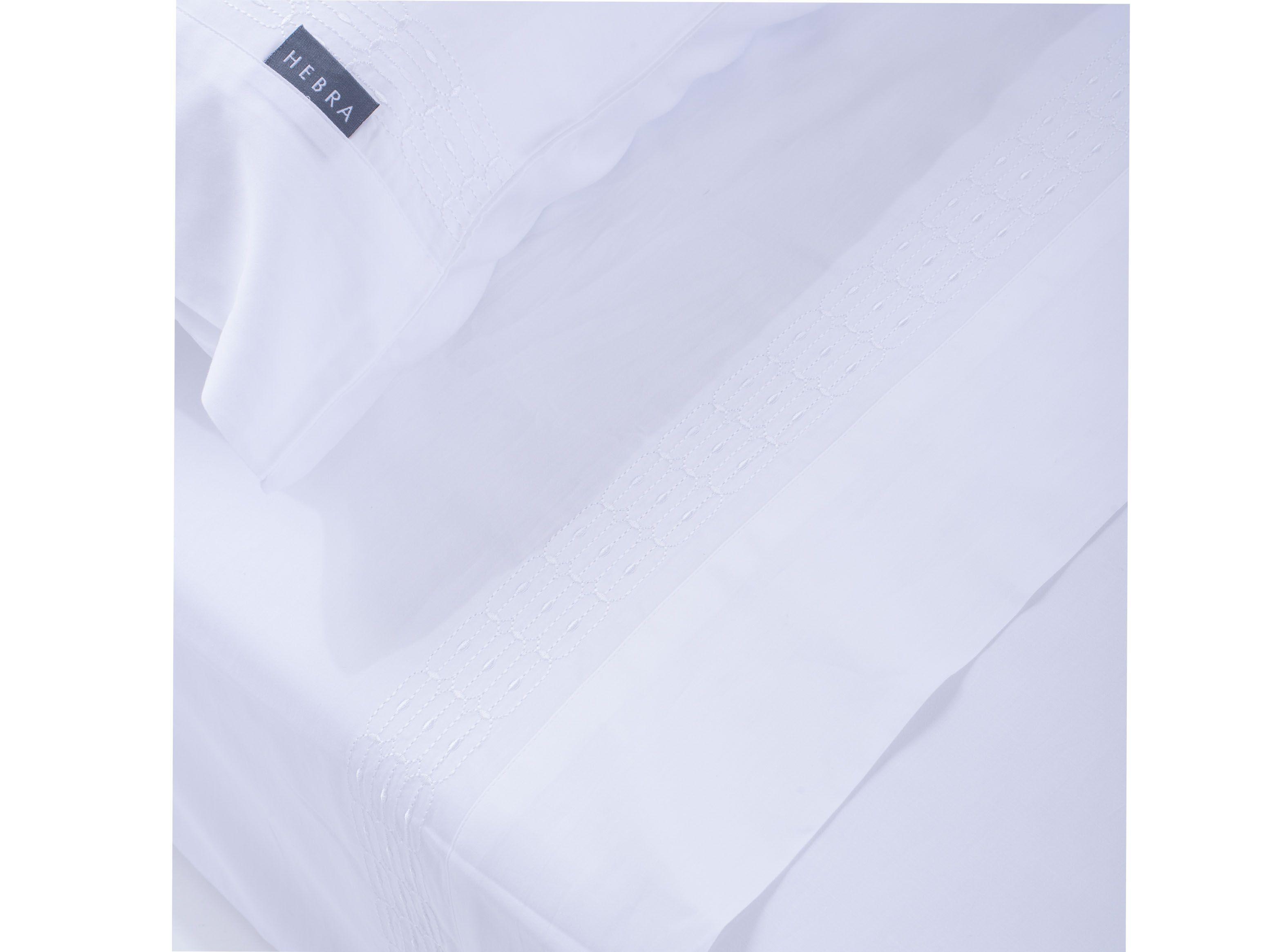 Juego de Sábanas 300H King Bordado Blanco Diseño 1-1