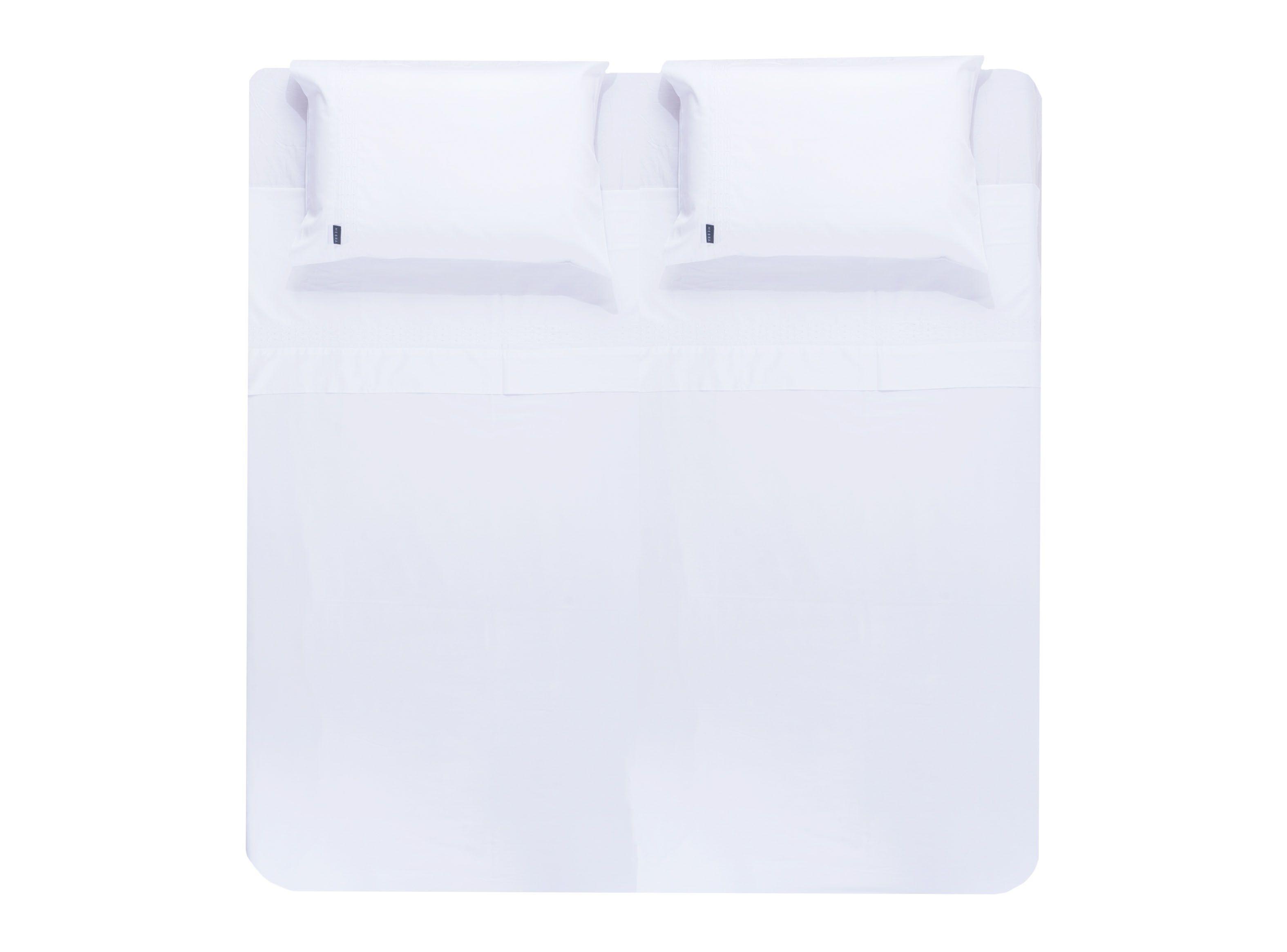 Juego de Sábanas 300H King Bordado Blanco Diseño 1-0