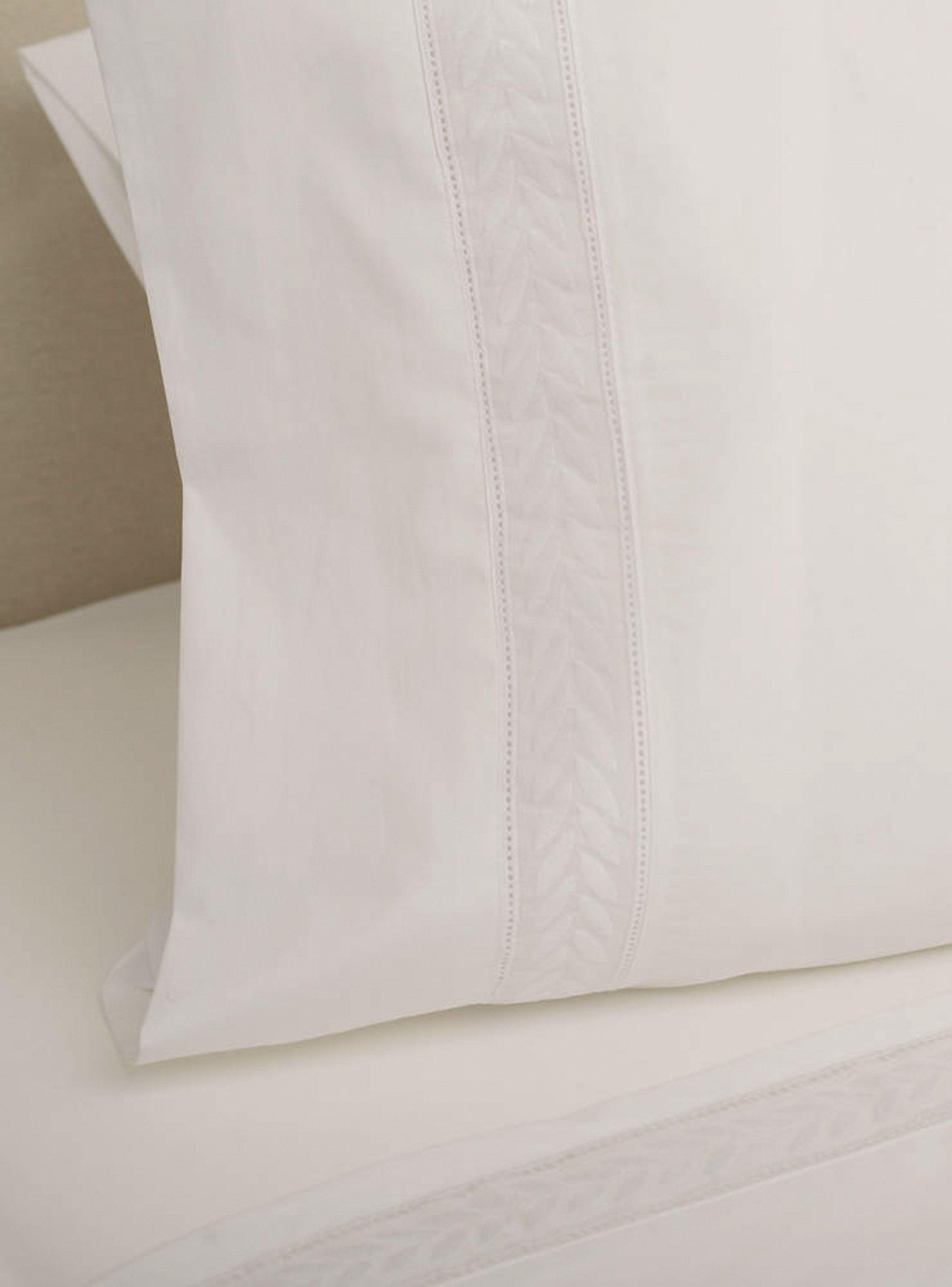 Sábanas Nina Herrera 1 Plaza 220 Hilos Básica Espiga Blanco-2