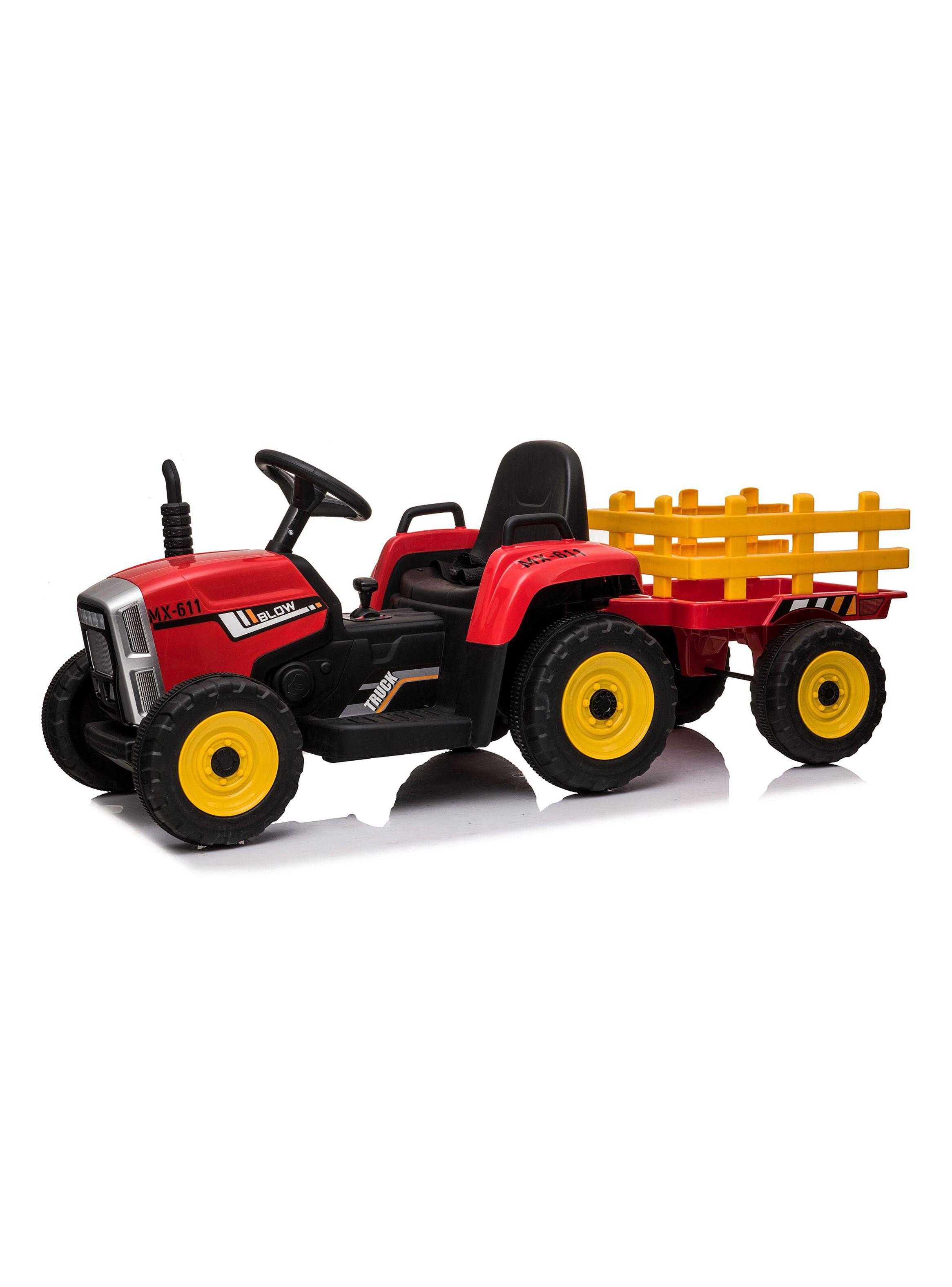 Tractor con Carro a Batería 12V Rojo Talbot-1