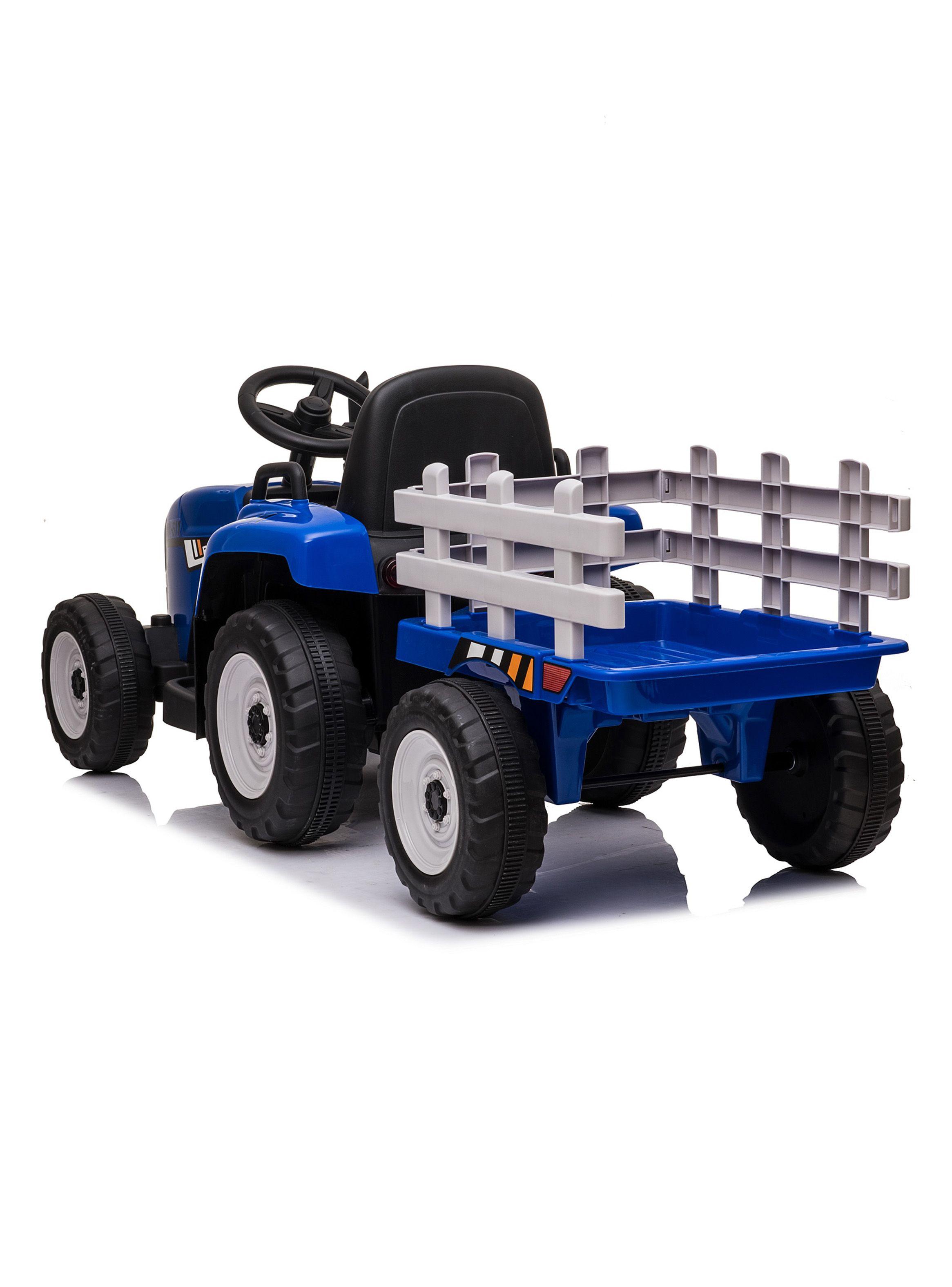 Tractor con Carro a Batería 12V Azul Talbot-2