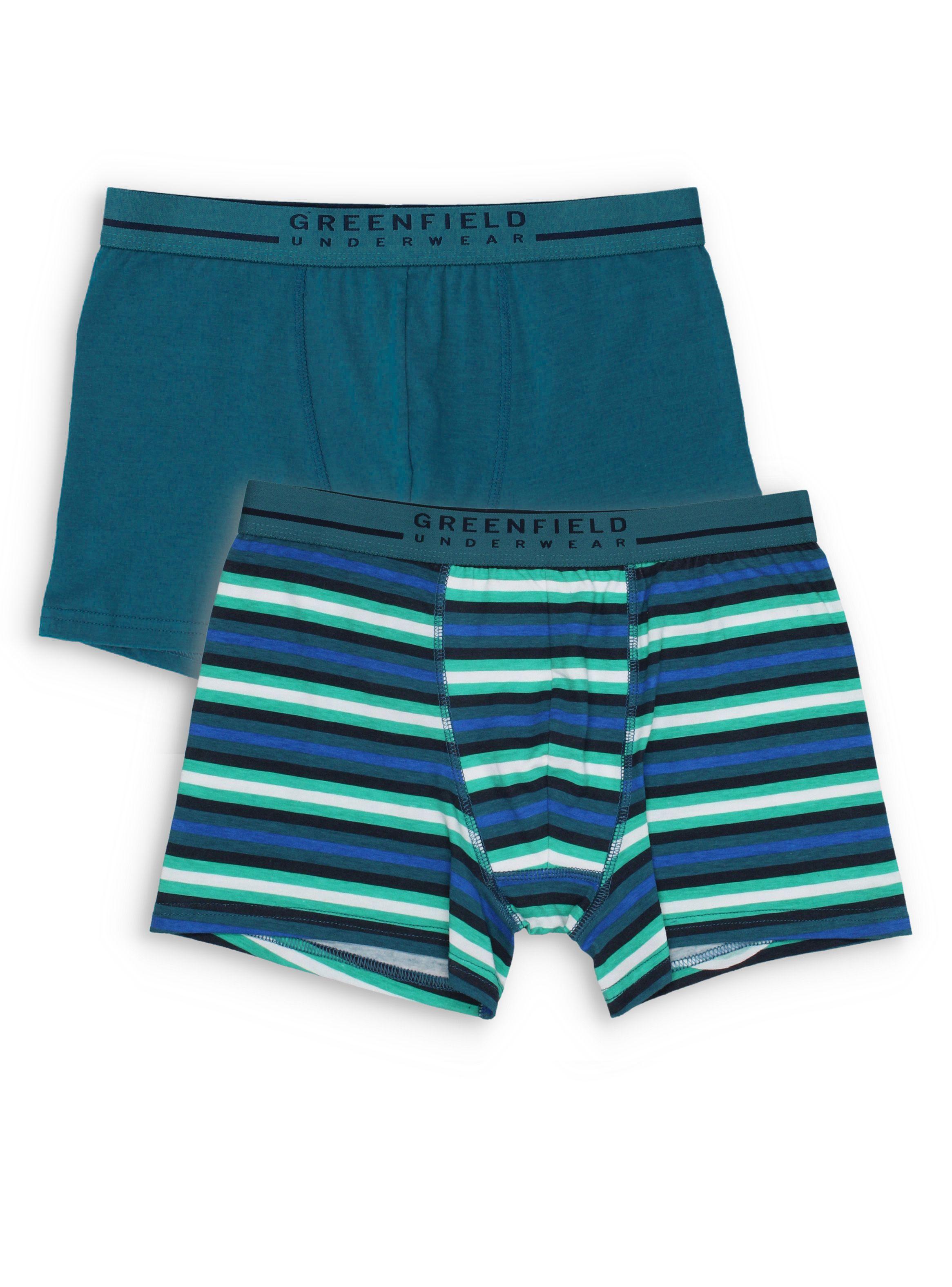 Boxer Bipack Algodón Spandex Liso Greenfield-0