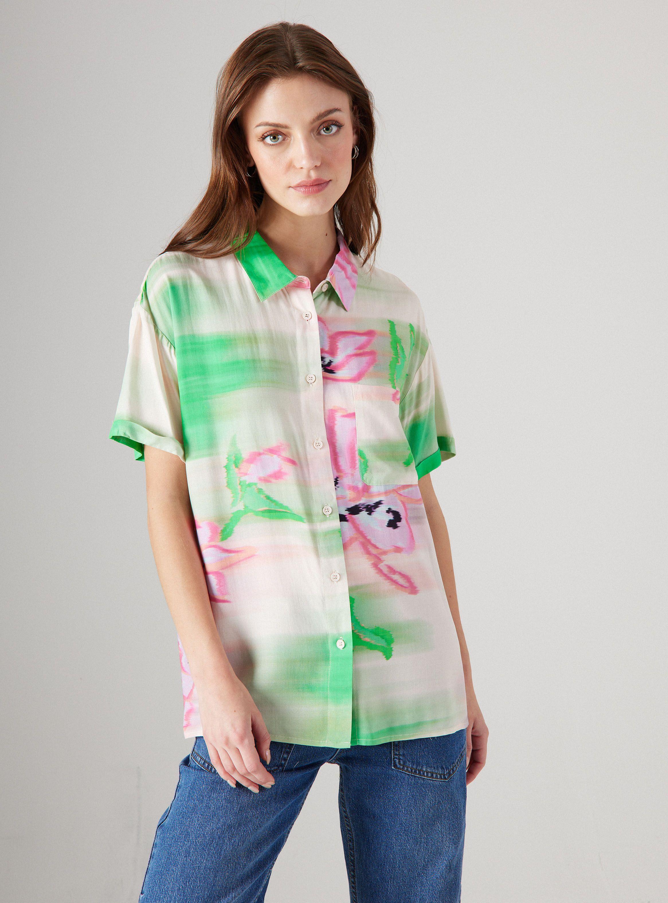 Blusa Guayabera Manga Corta Estampado-0