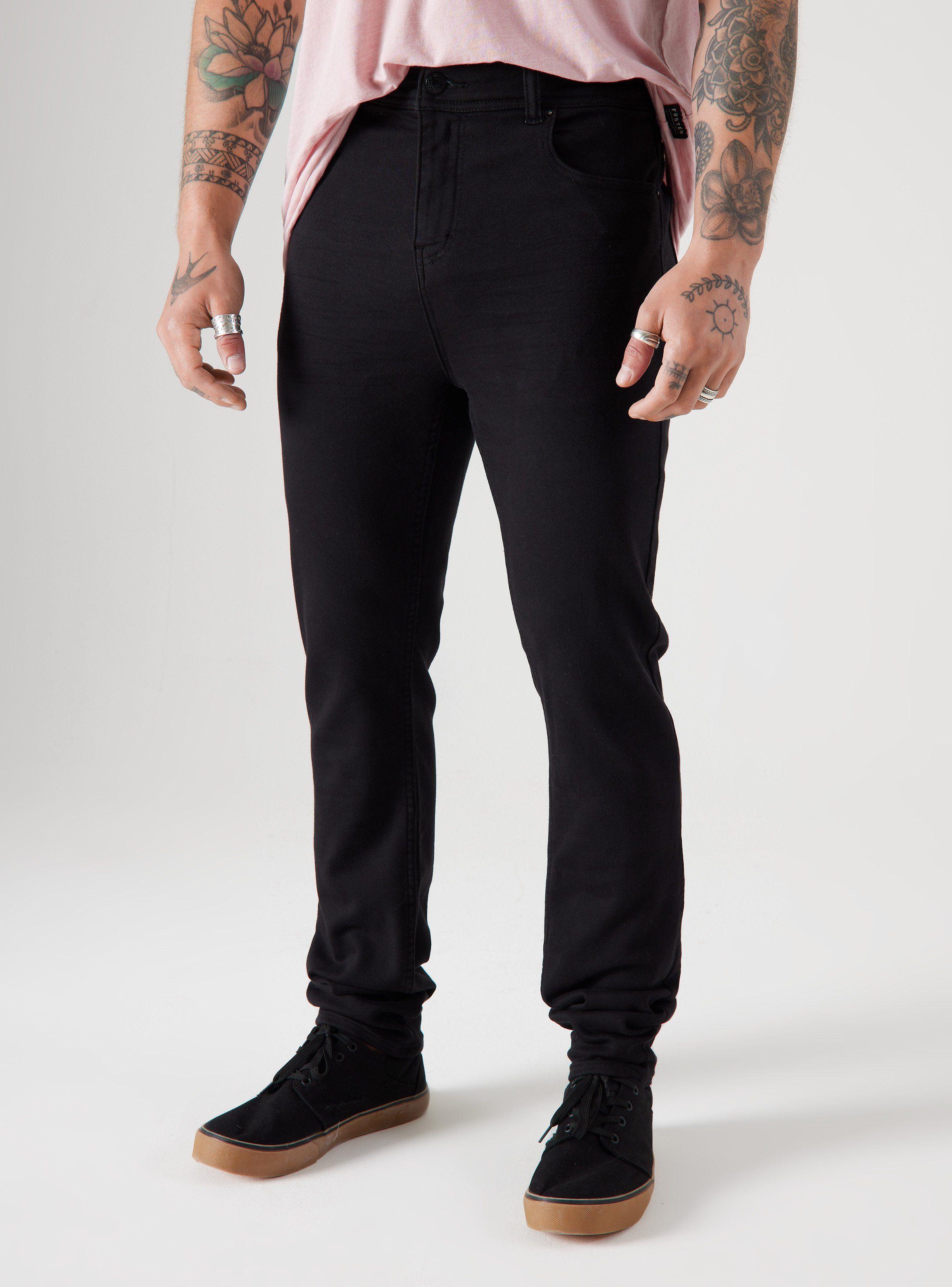 Jeans Liso Negro Tiro Medio Super Skinny Fit-0