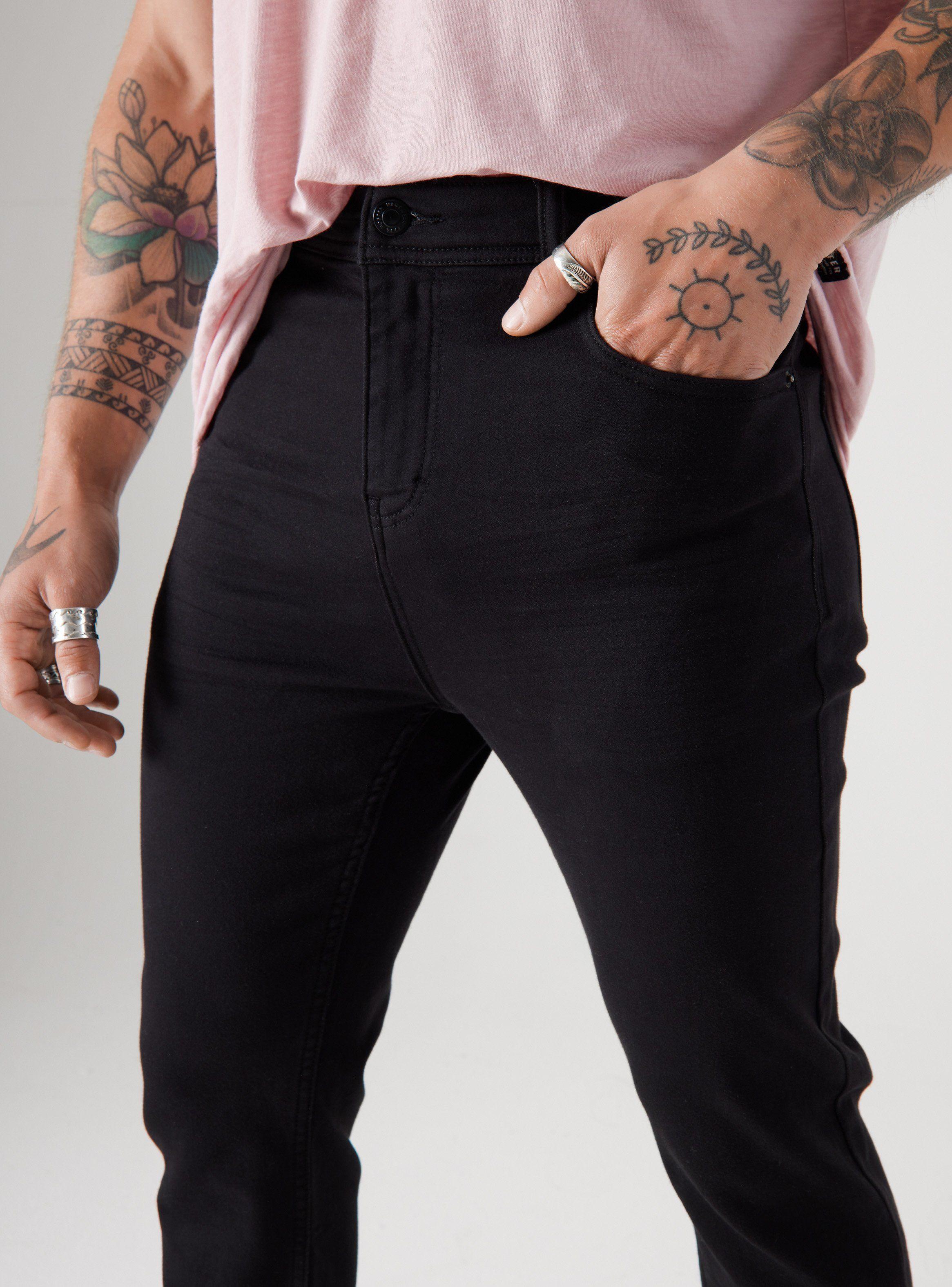 Jeans Liso Negro Tiro Medio Super Skinny Fit-2