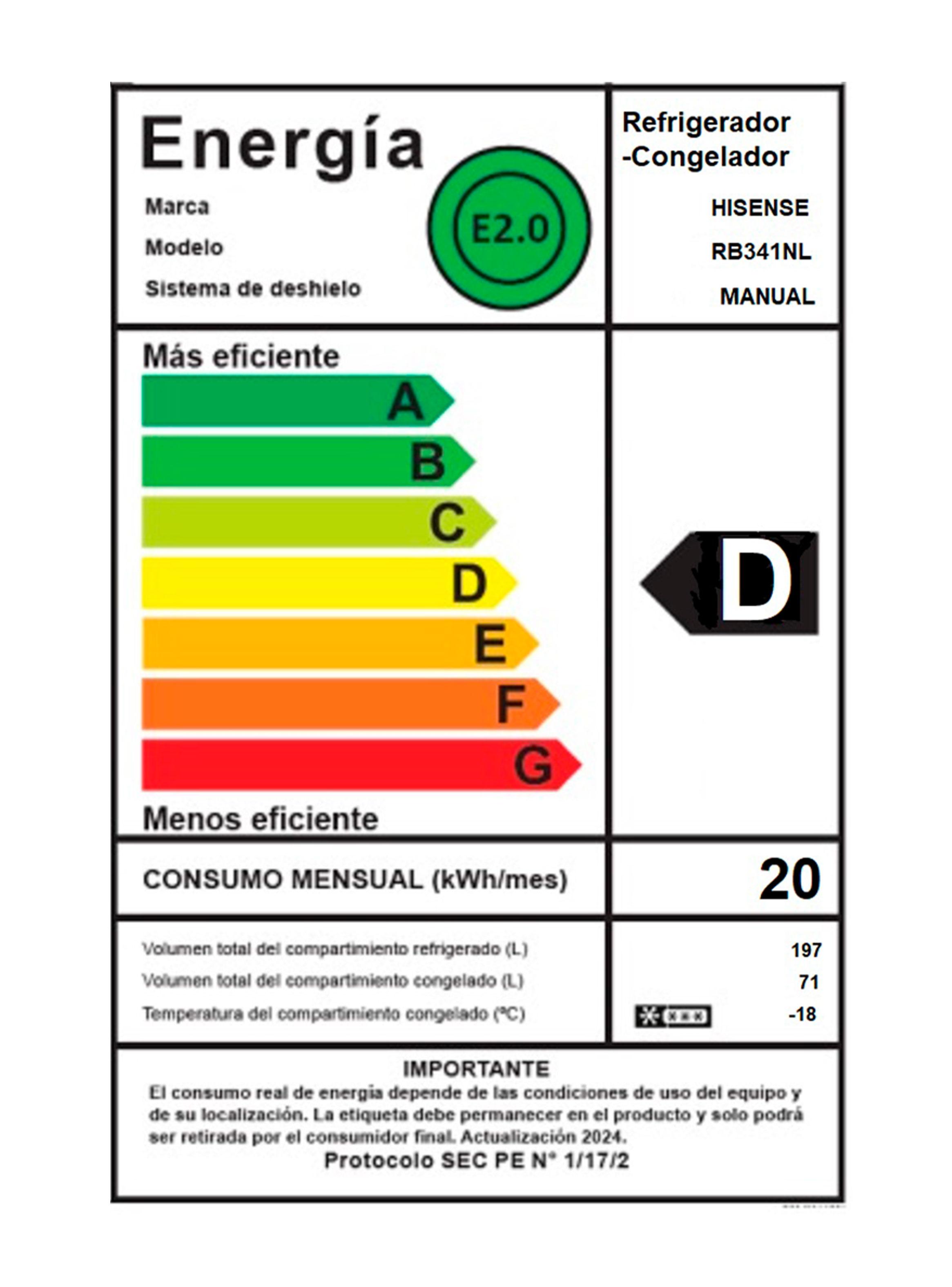 Refrigerador Bottom Freezer 268 Litros Frío Directo RB341NL-10