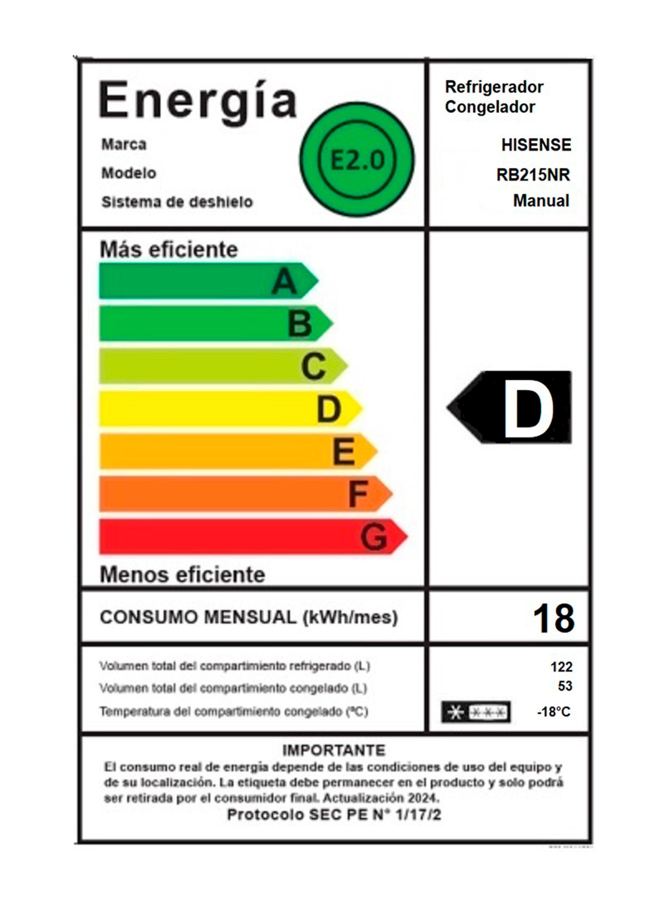 Refrigerador Bottom Freezer Frío Directo 175 Litros RB215NR-10