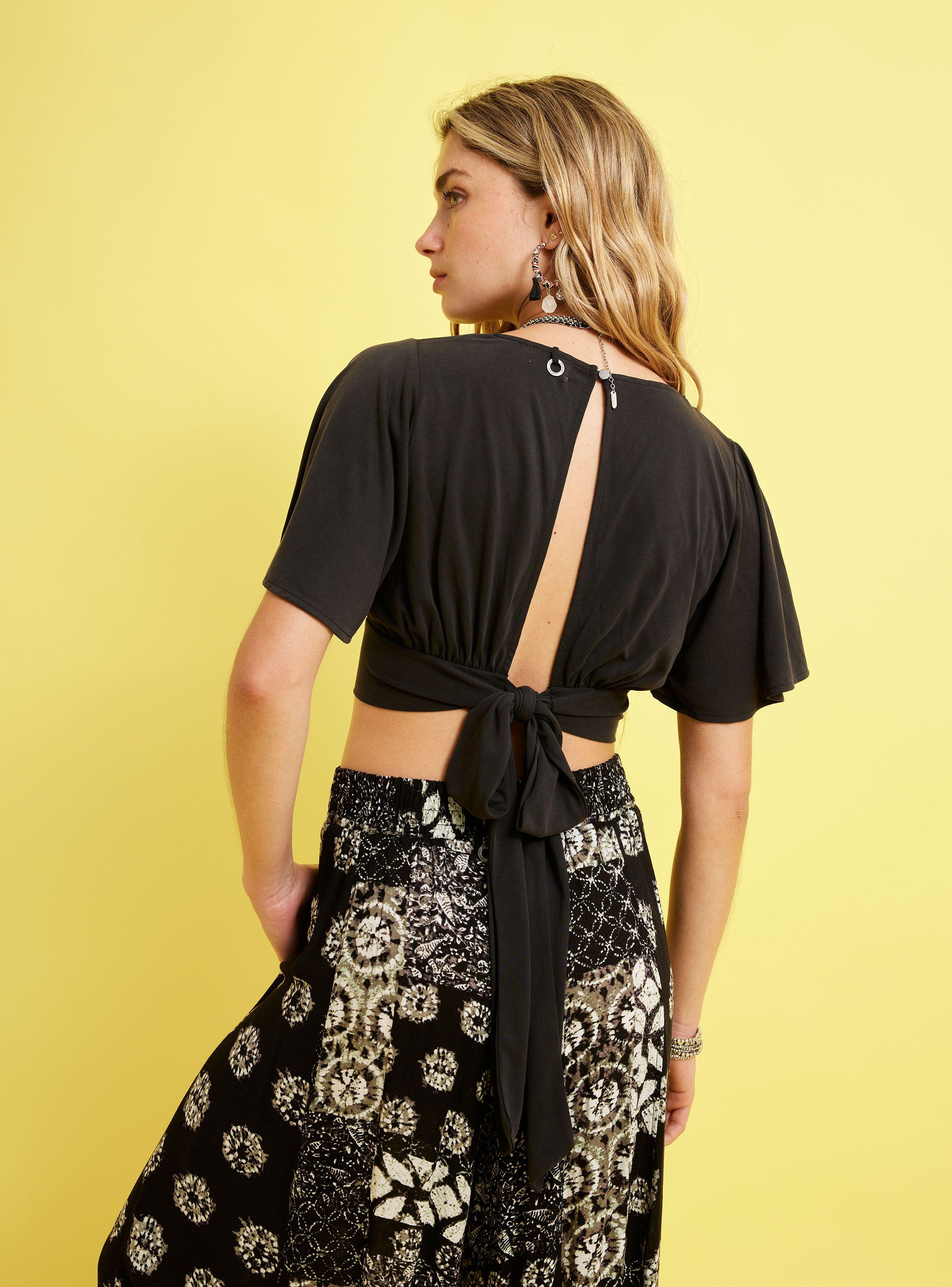 Polera Manga Campana Con Lazo-1