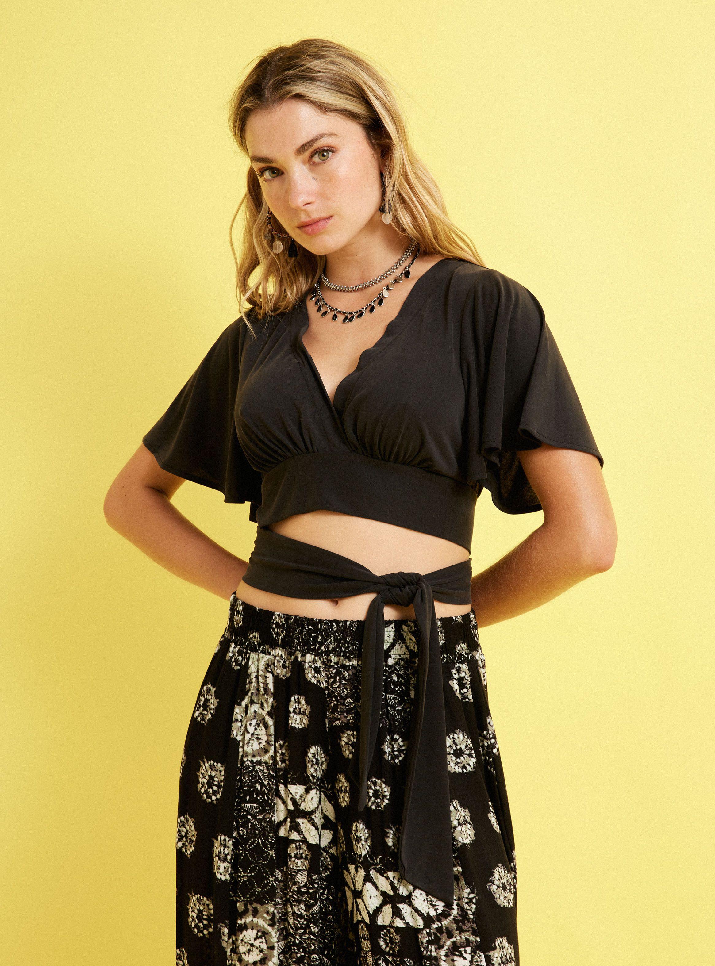 Polera Manga Campana Con Lazo-0