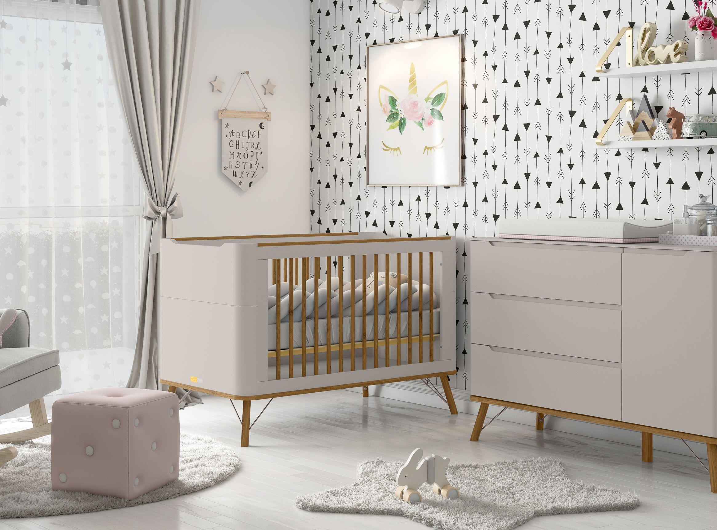 Cuna Kidscool Madera Albi 3 en 1 Gris-4