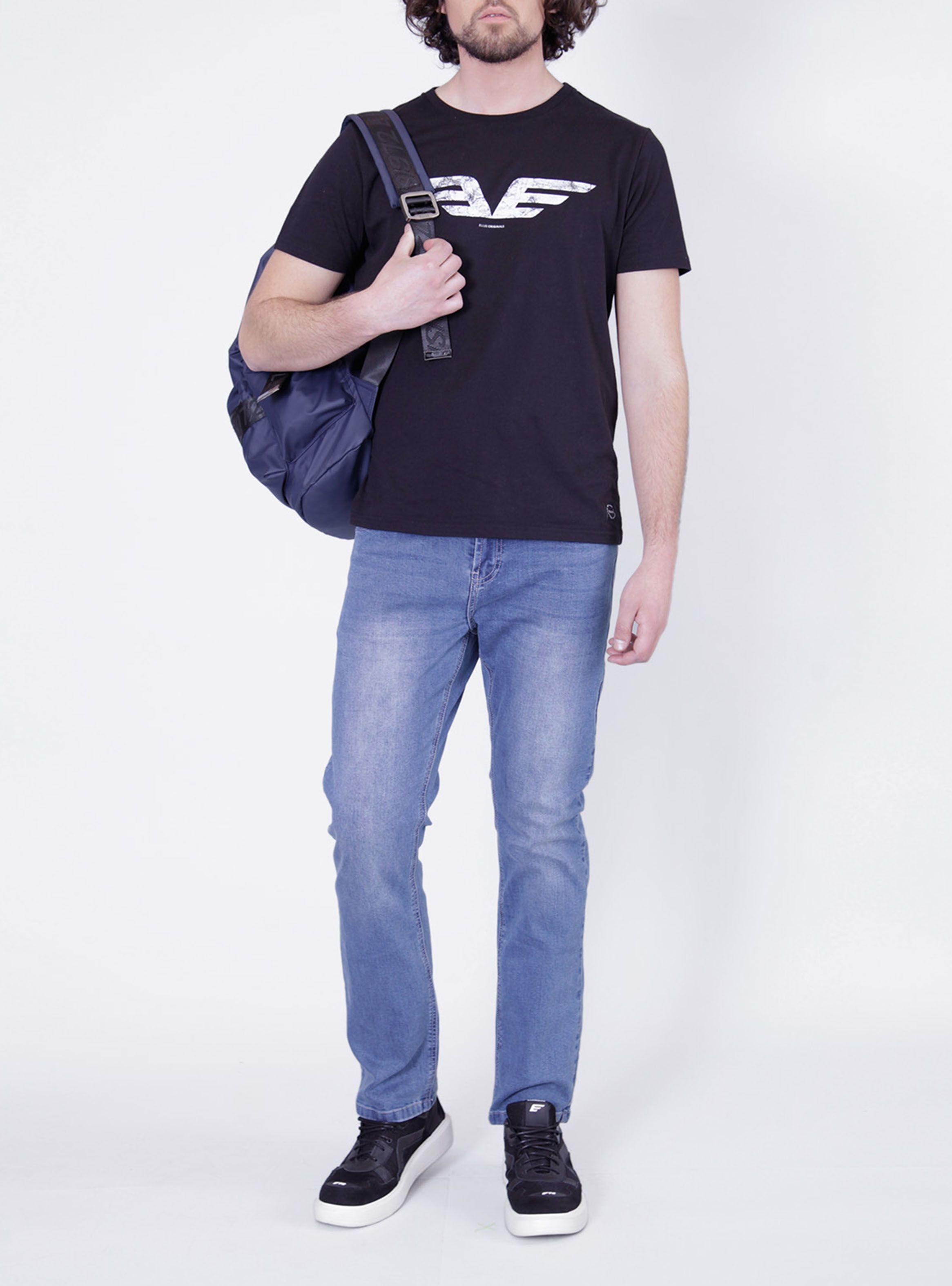 Jeans Ellus Strainght Tiro Medio Celeste-2