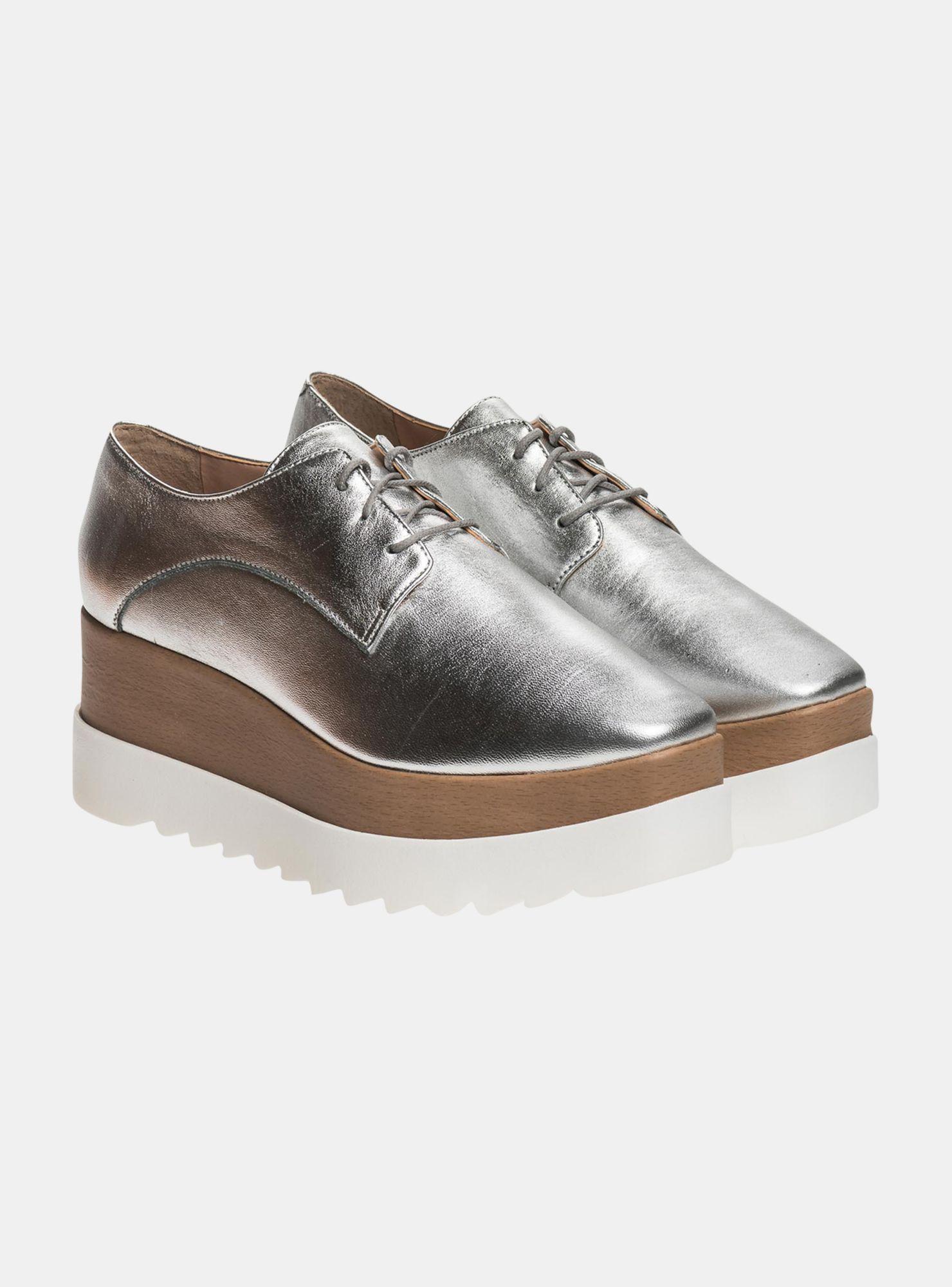 Zapato Prune Casual P703244 Plataforma Mujer Plata-1