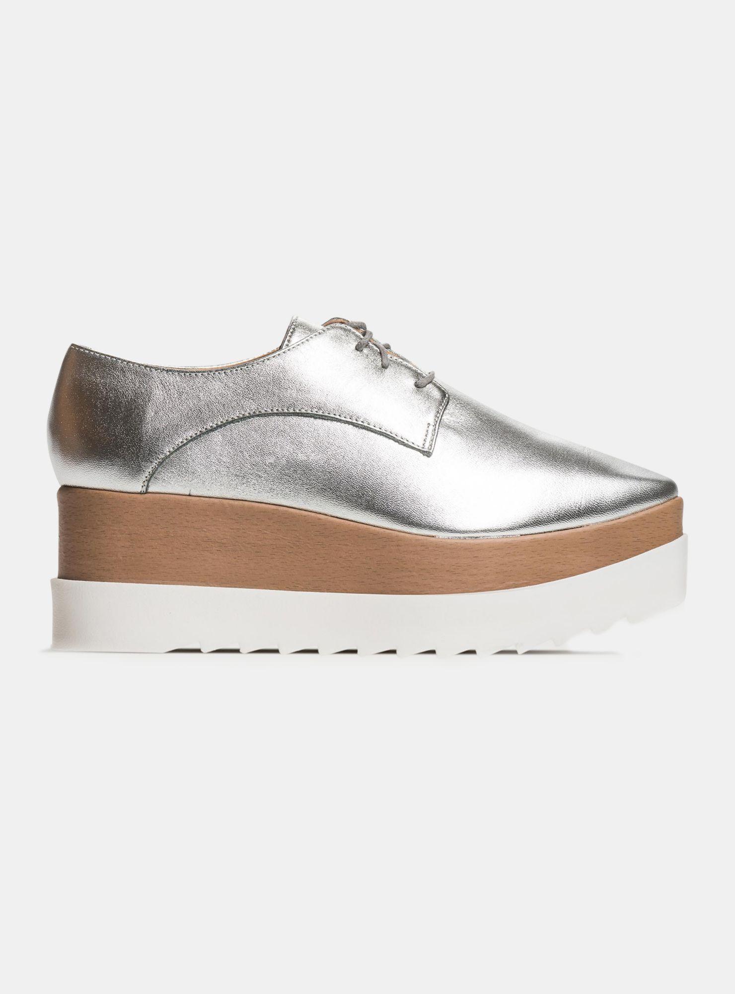 Zapato Prune Casual P703244 Plataforma Mujer Plata-0