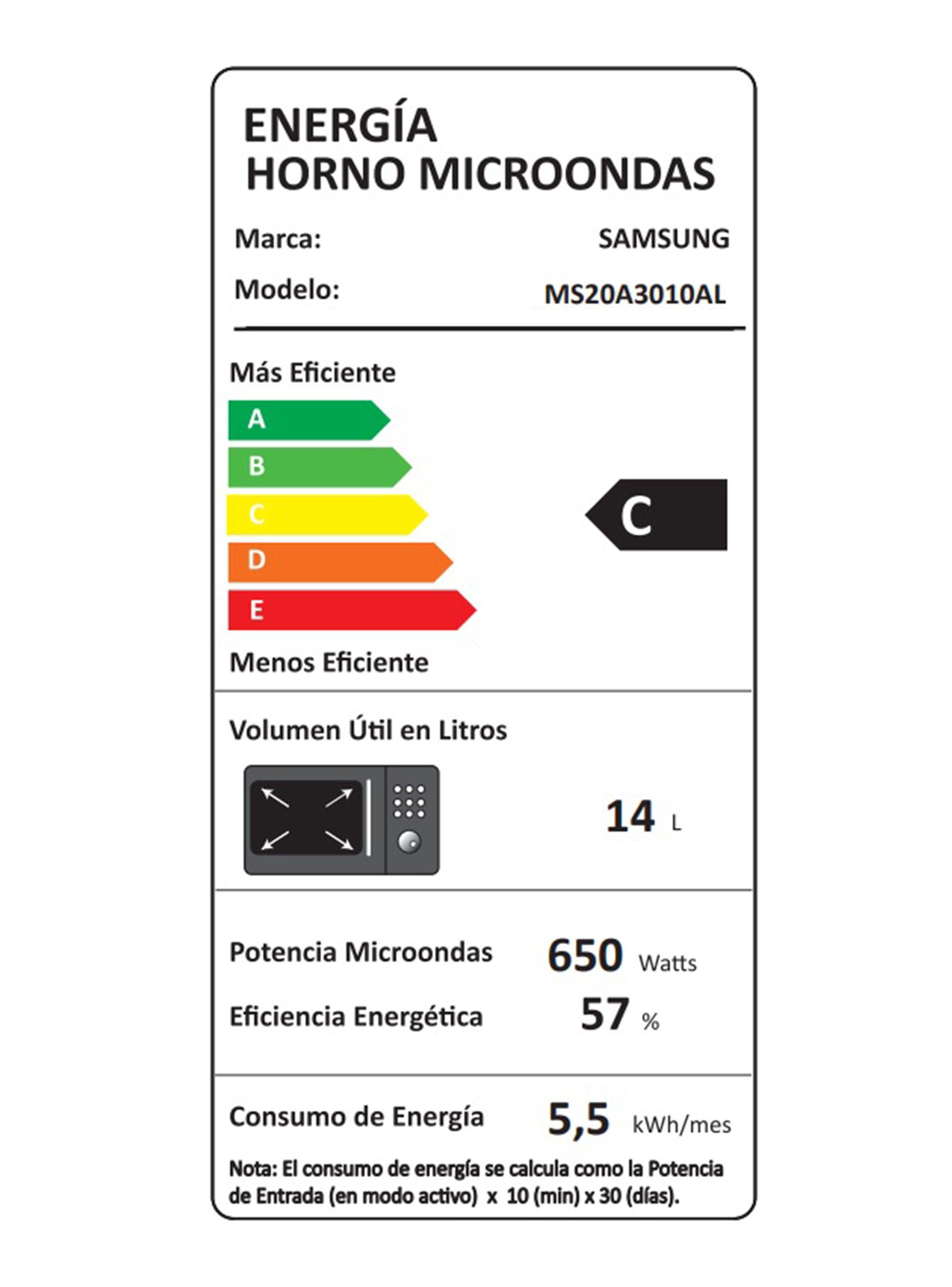 Microondas Manual 20 Litros 650W MS20A3010AL/ZS Negro-8