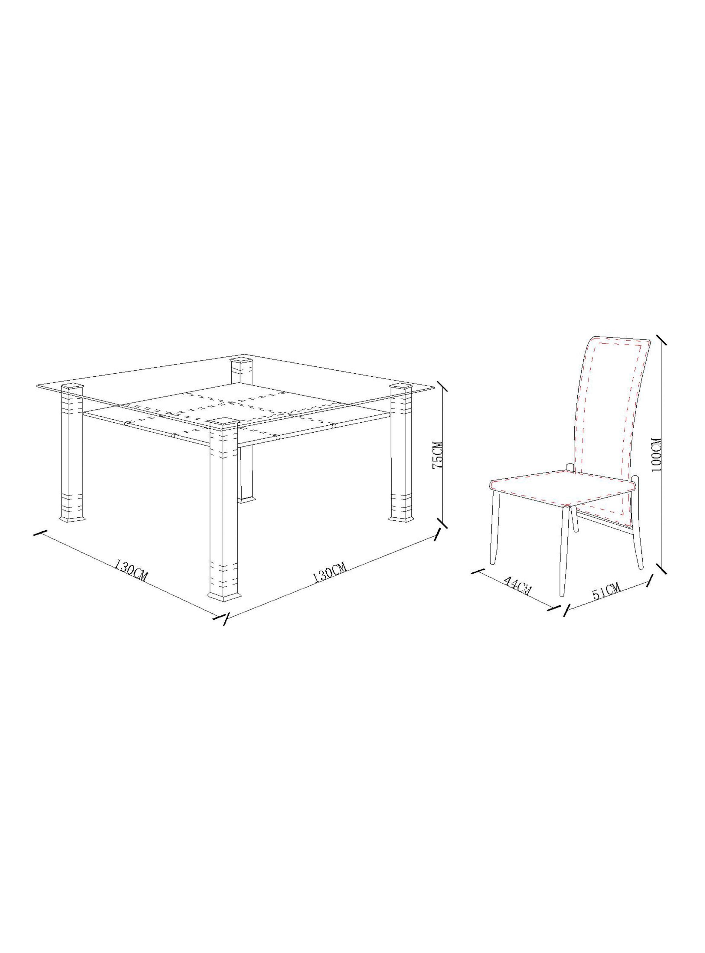 Juego de Comedor Vidrio Cuadro 8 Sillas Stylo-1