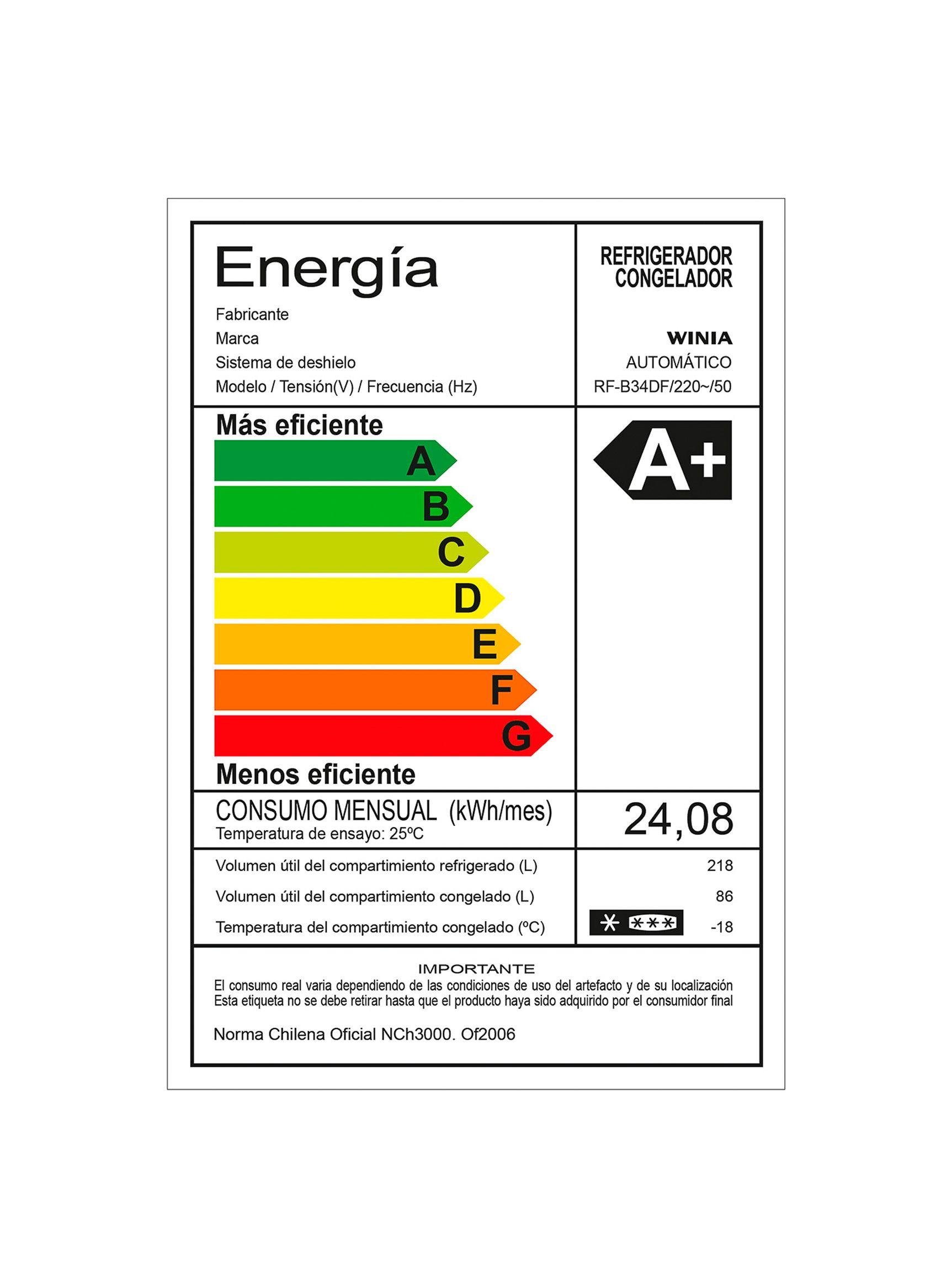 Refrigerador Winia No Frost 304 Litros RF-B34DF-5
