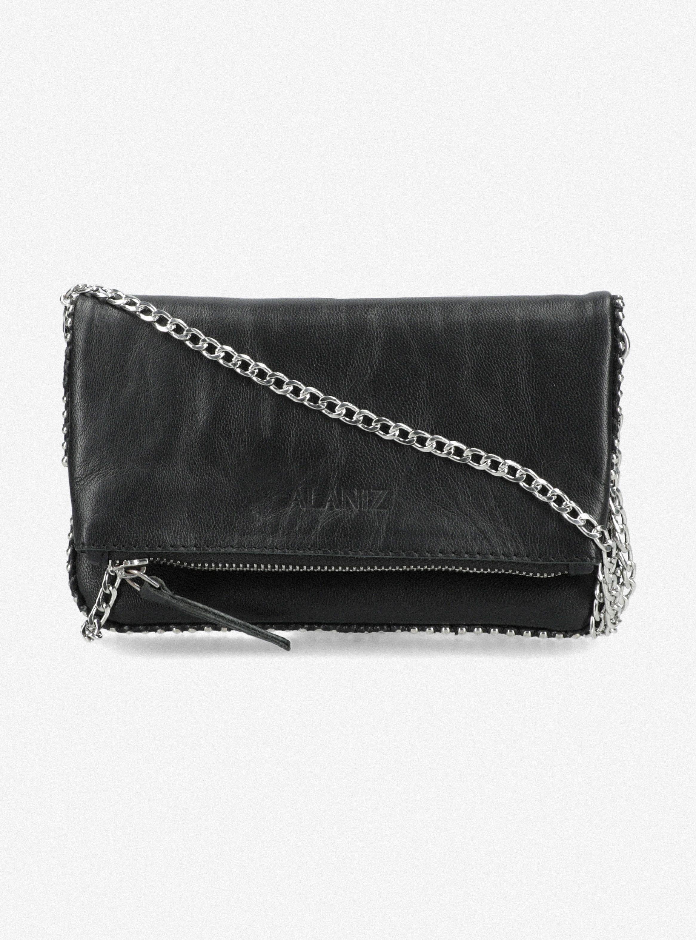 Cartera De Cuero Con Cadena-2